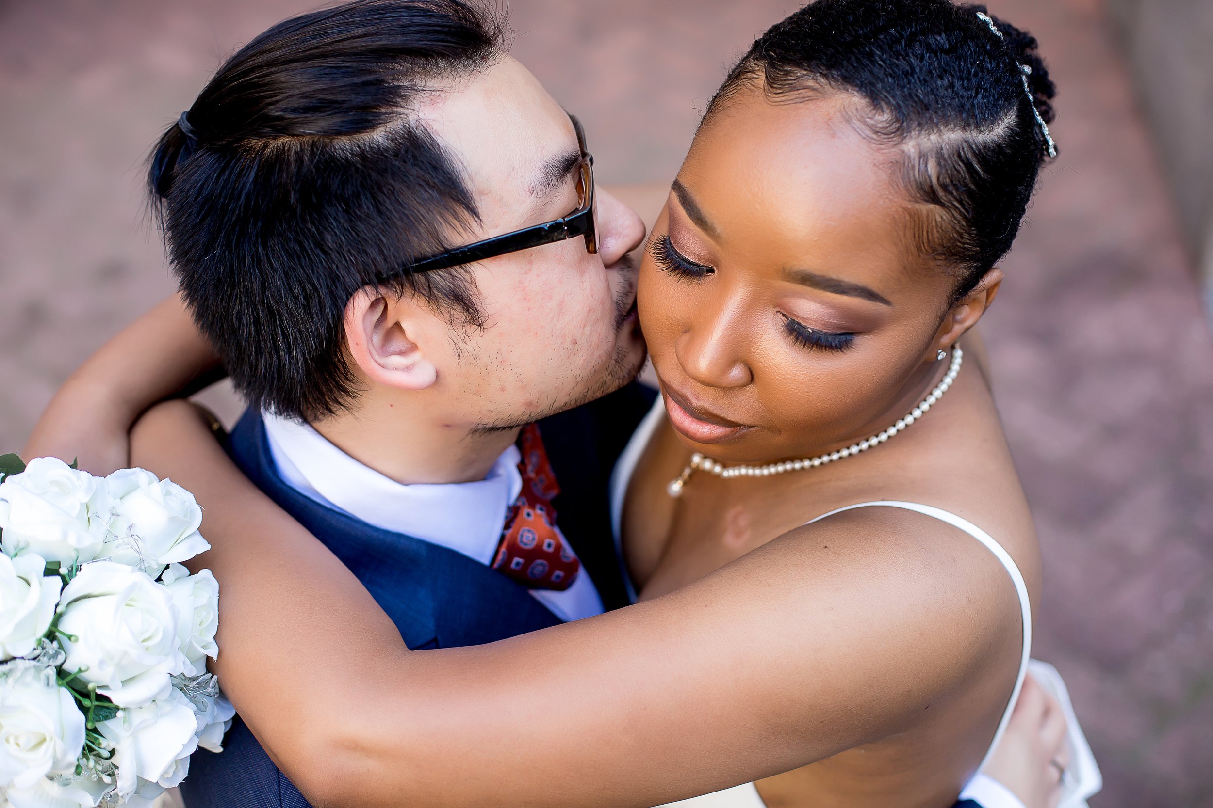 charlotte nc wedding photographer downtown elopement courthouse wedding biracial couple spring stylish