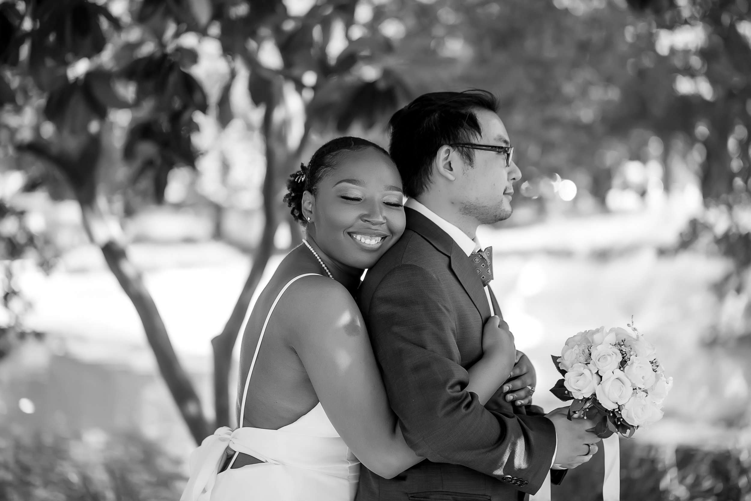 charlotte nc wedding photographer downtown elopement courthouse wedding biracial couple spring stylish