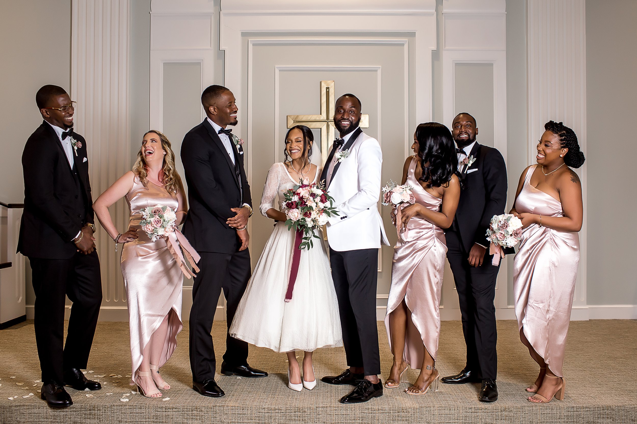 charlotte north carolina wedding photographer belk chapel queens college african american couple