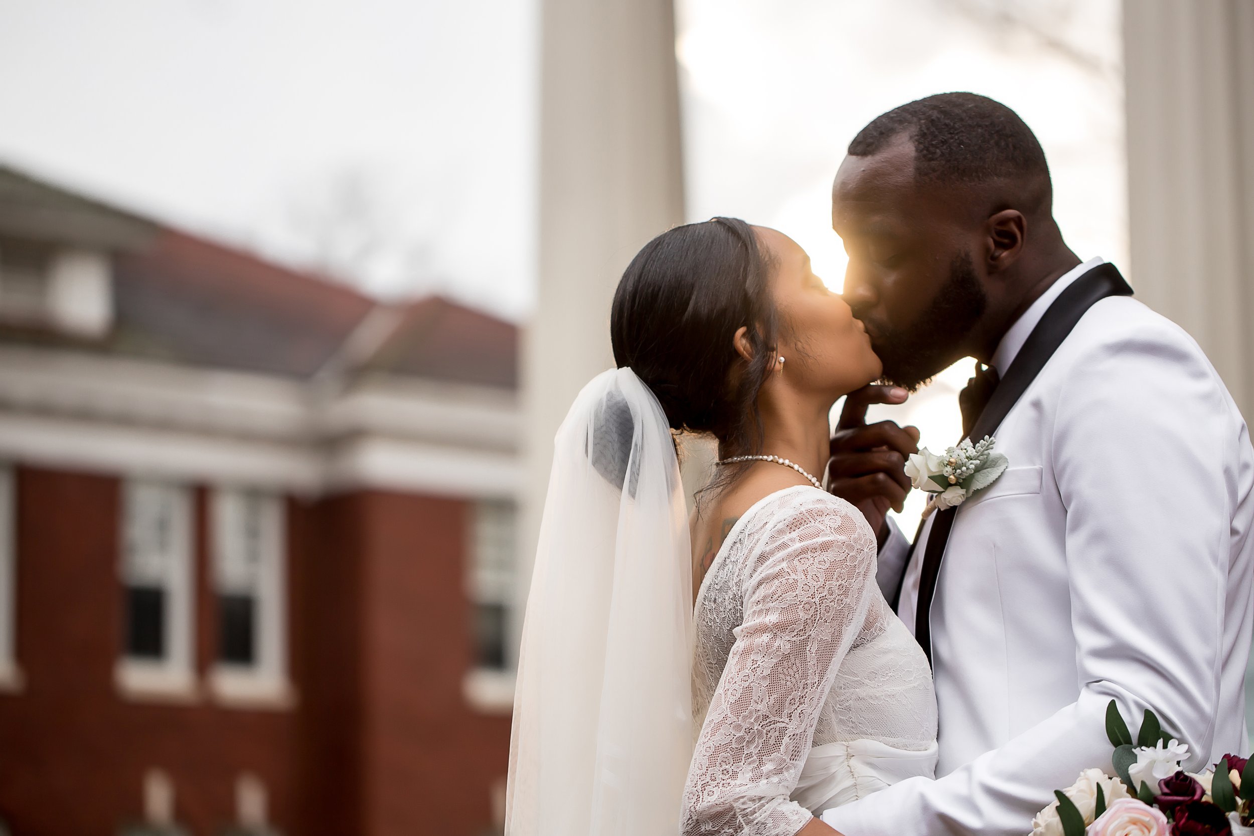 charlotte north carolina wedding photographer belk chapel queens college african american couple