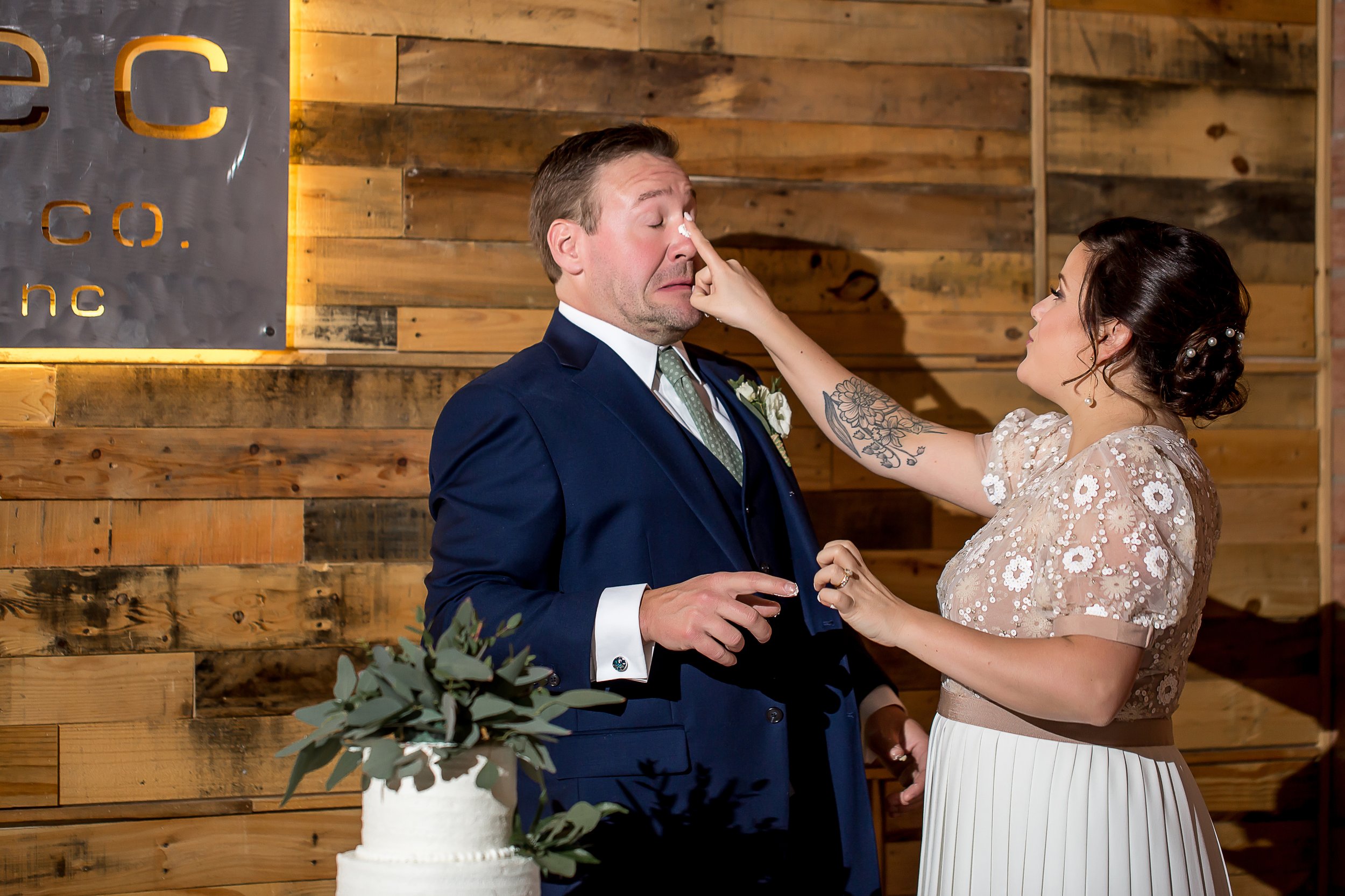 charlotte north carolina wedding photographer triple c brewery barrel room