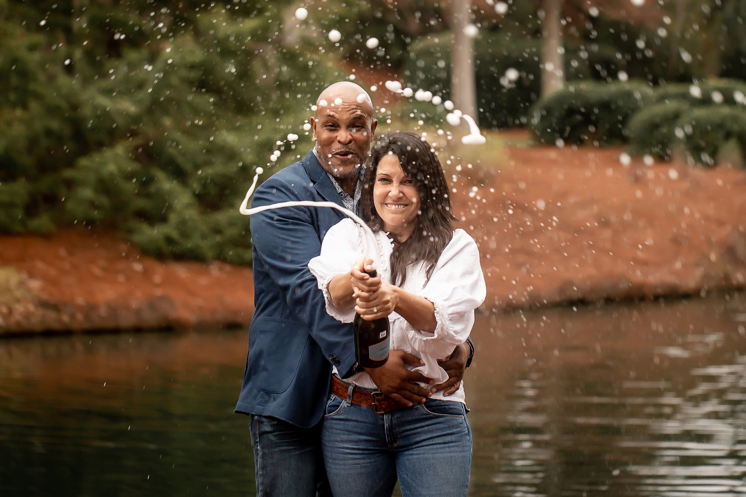 charlotte north carolina wedding photographer surprise proposal engagement cullman park ballantyne