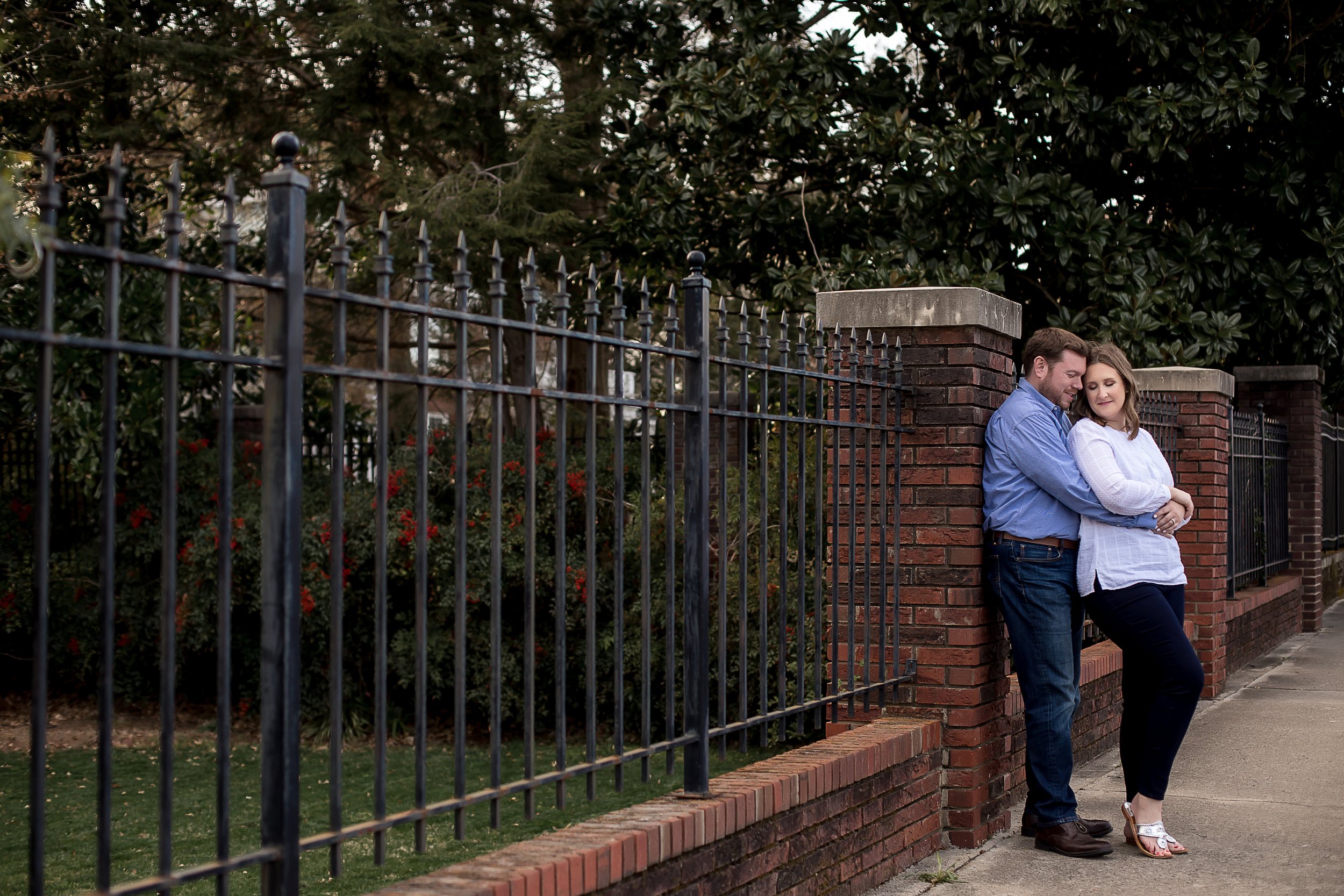 charlotte north carolina wedding photographer downtown belmont engagement session