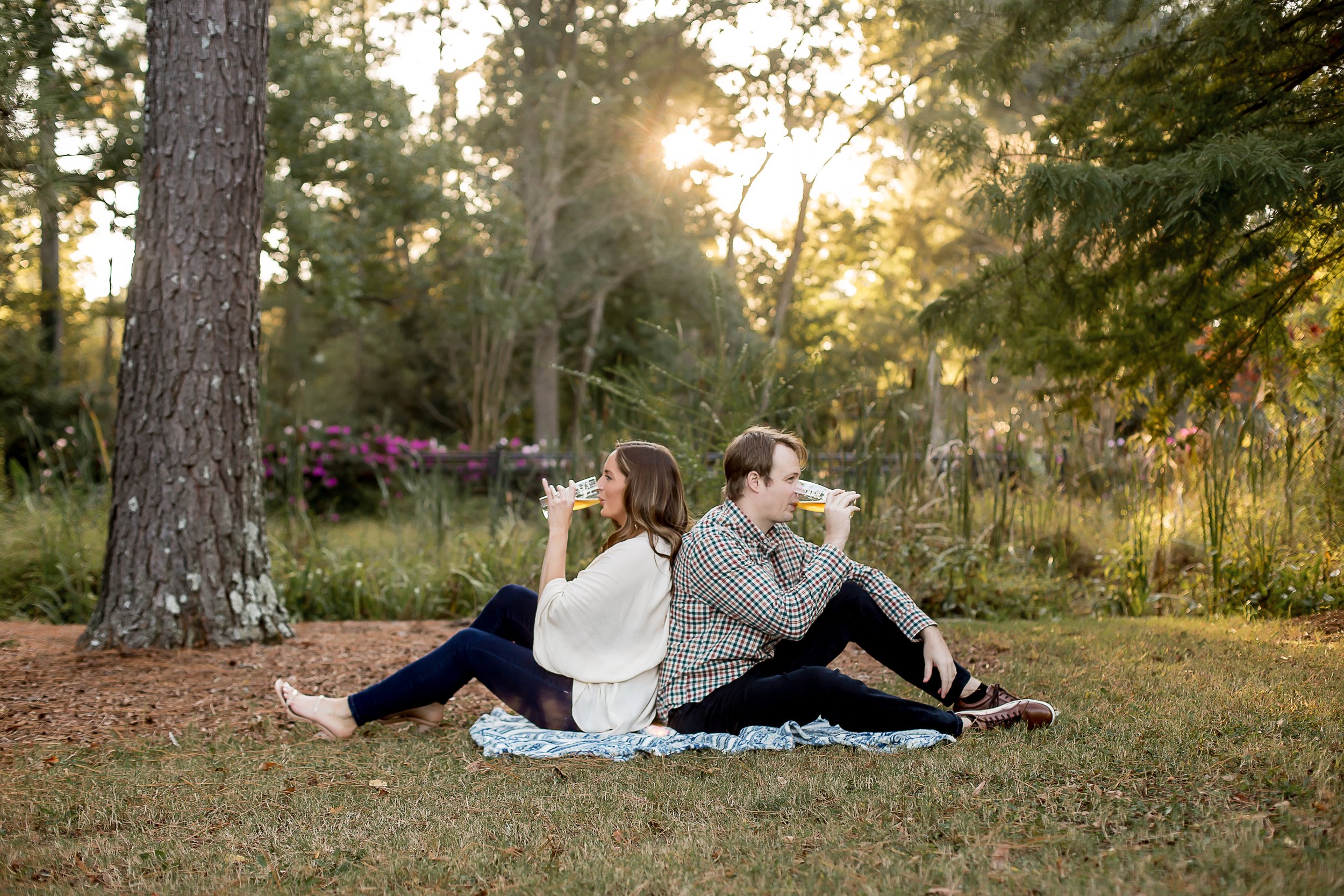 charlotte north carolina photographer engagement session glencairn gardens beer