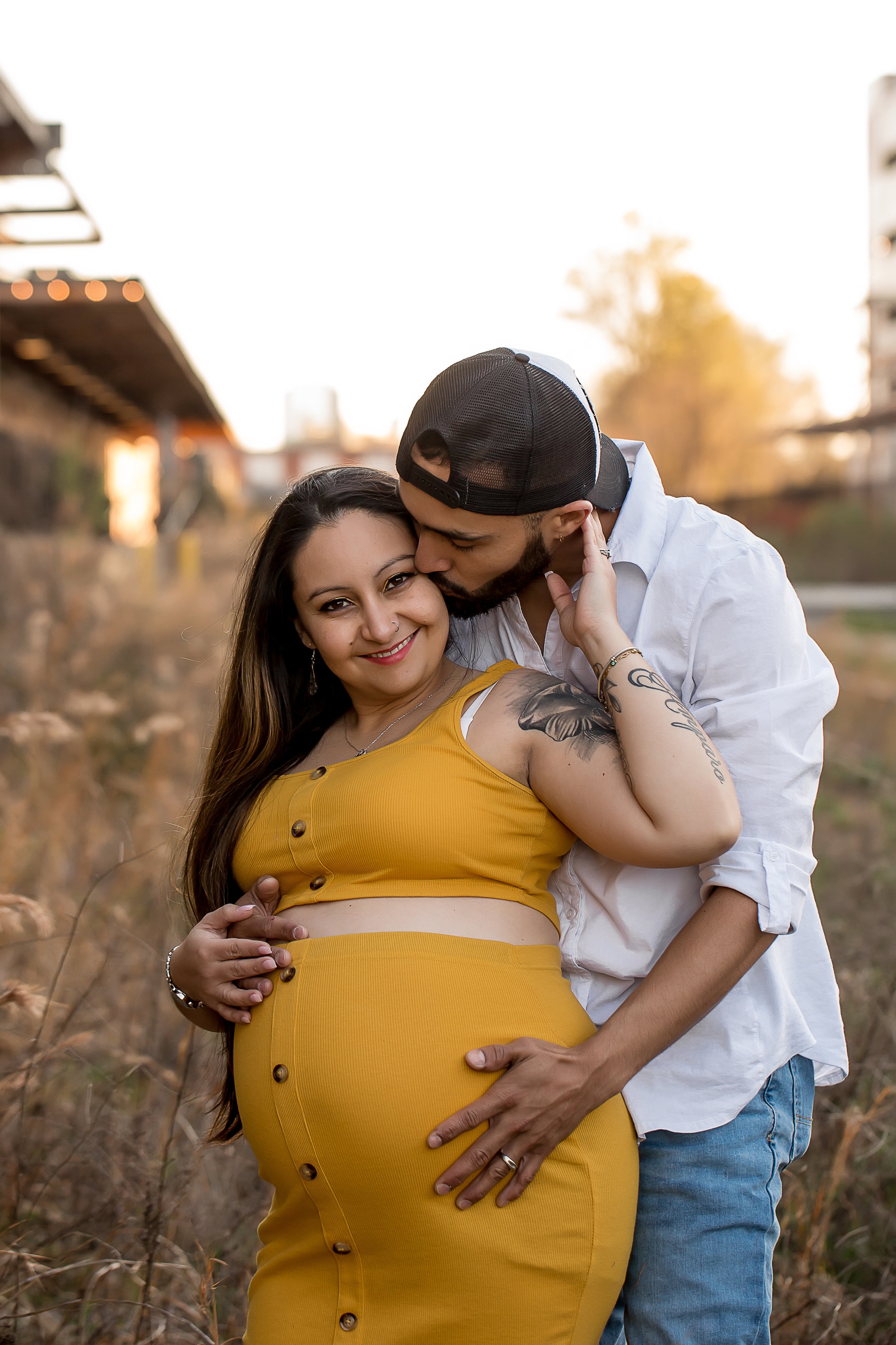 charlotte north carolina family photographer maternity session hip ripped jeans camp north end