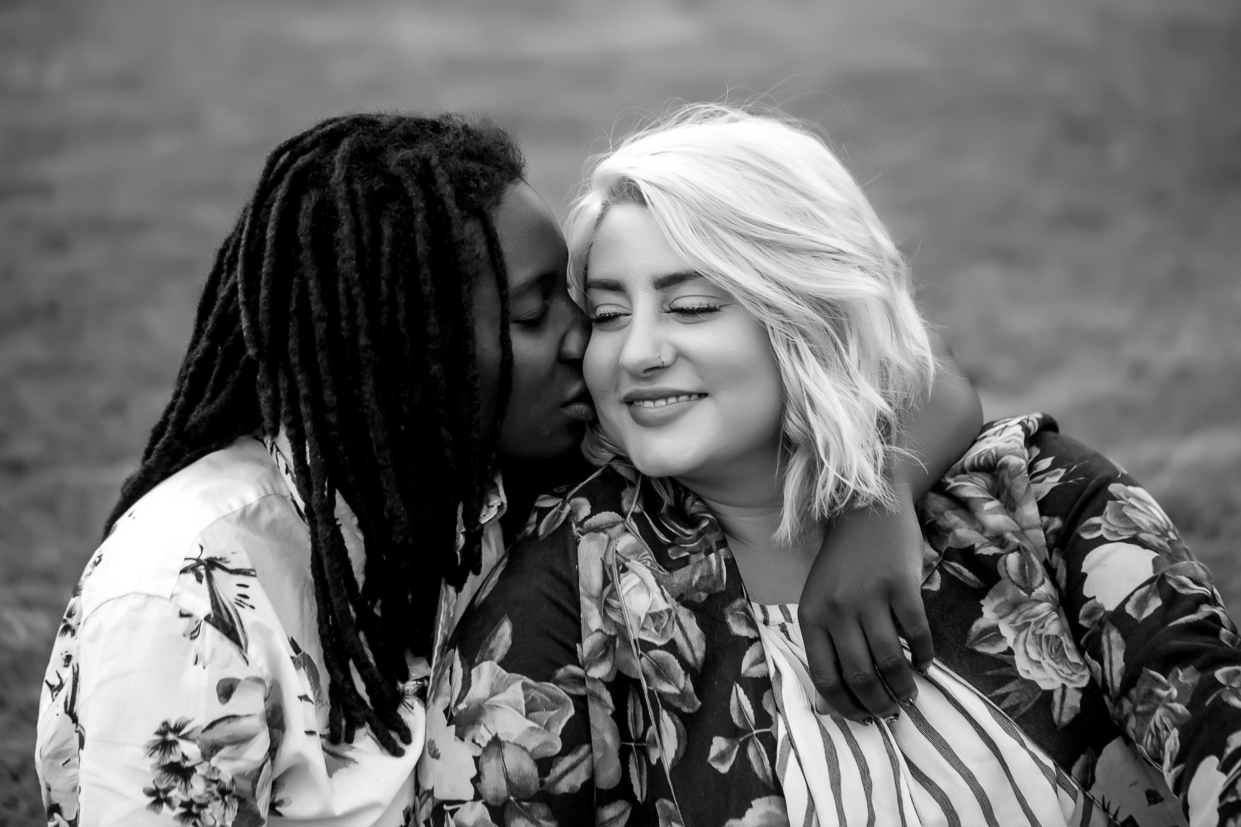 charlotte north carolina wedding and portrait photographer engagement session what to wear LGBT midtown park couples session champagne photos engaged lesbian lgbtq friendly photographers