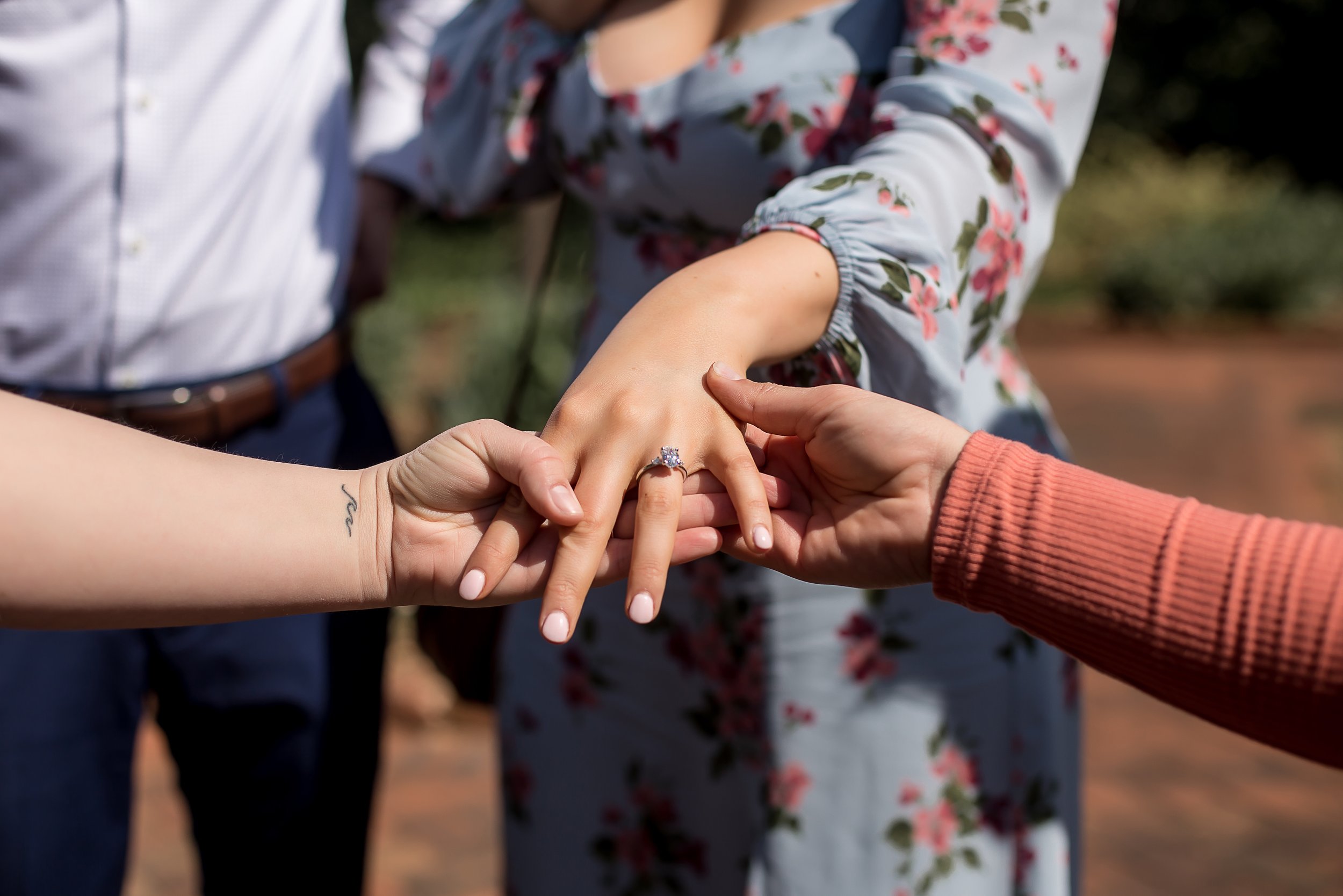 charlotte north carolina wedding portrait photographer daniel stowe botanical garden proposal engagement couple engaged white garden