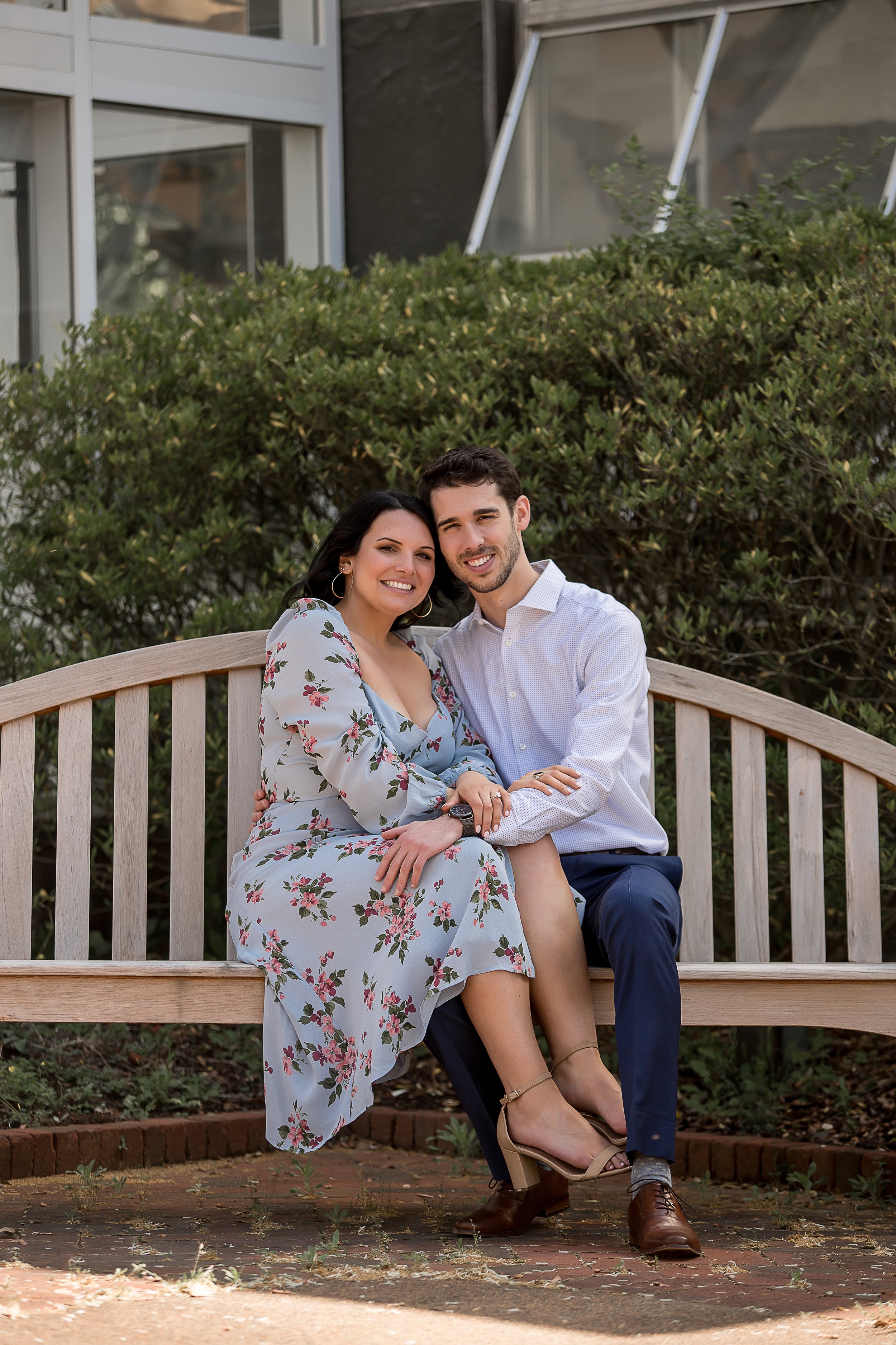 charlotte north carolina wedding portrait photographer daniel stowe botanical garden proposal engagement couple engaged white garden