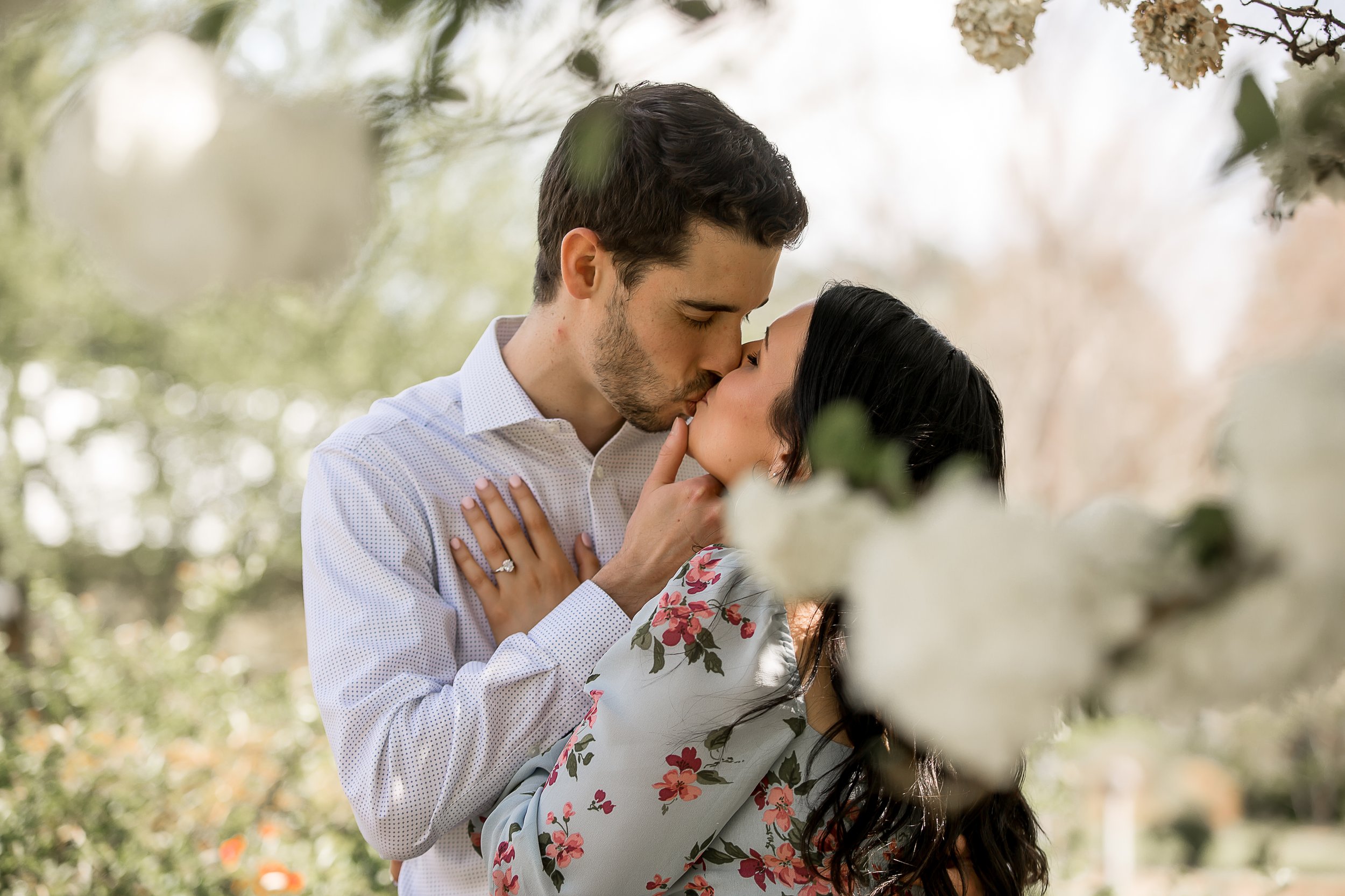 charlotte north carolina wedding portrait photographer daniel stowe botanical garden proposal engagement couple engaged white garden