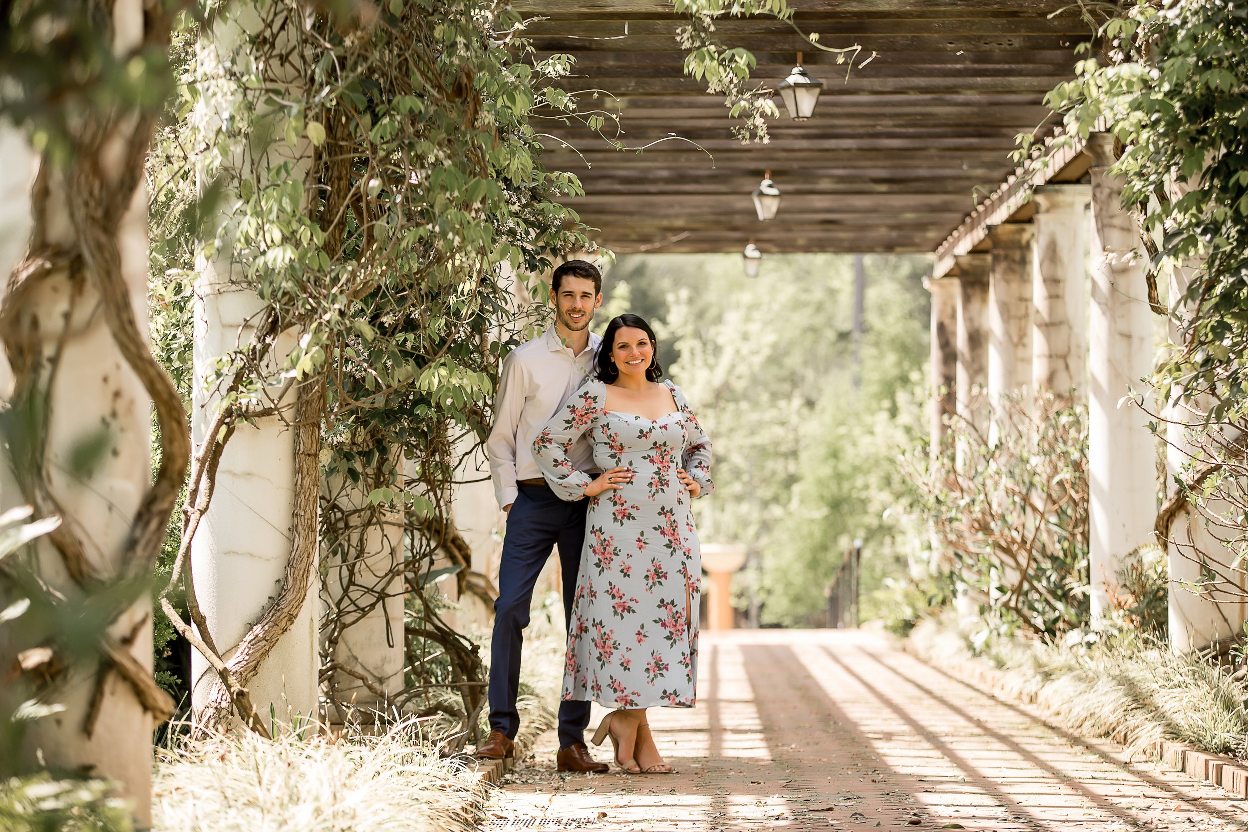 charlotte north carolina wedding portrait photographer daniel stowe botanical garden proposal engagement couple engaged white garden