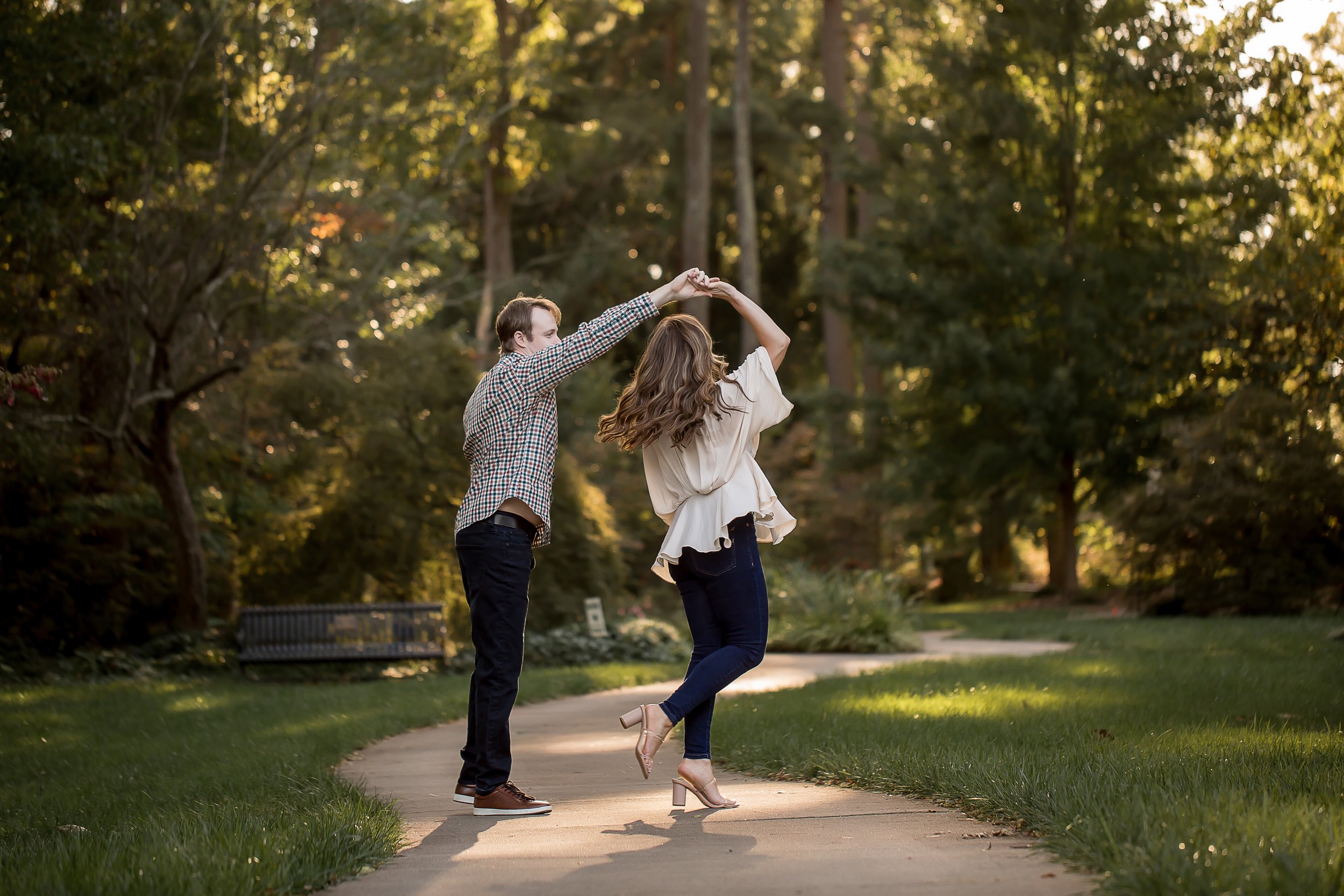 charlotte north carolina wedding photographer engagement session glencairn gardens save the date