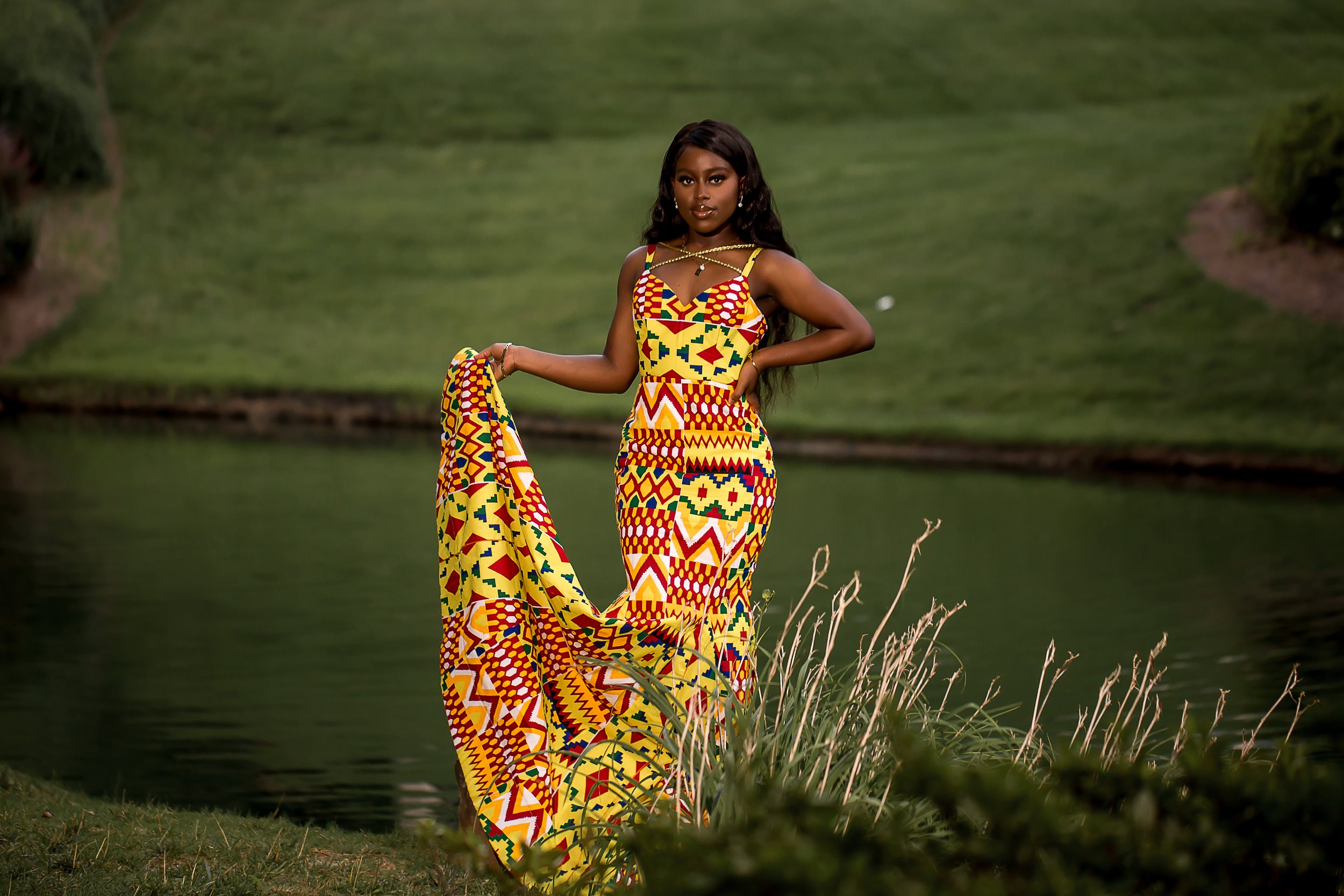charlotte portrait photographer prom session cullman park african traditional custom dress