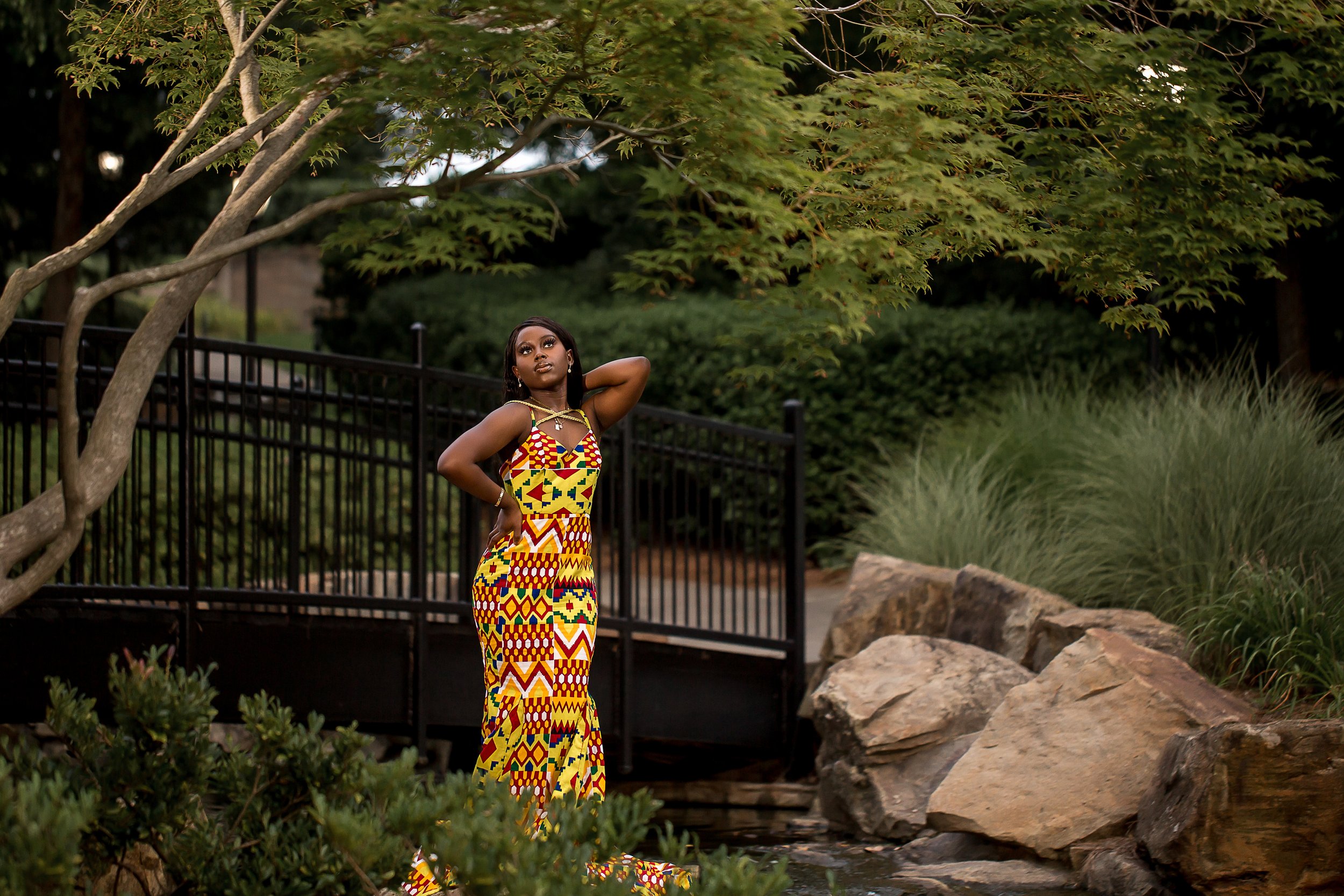charlotte portrait photographer prom session cullman park african traditional custom dress
