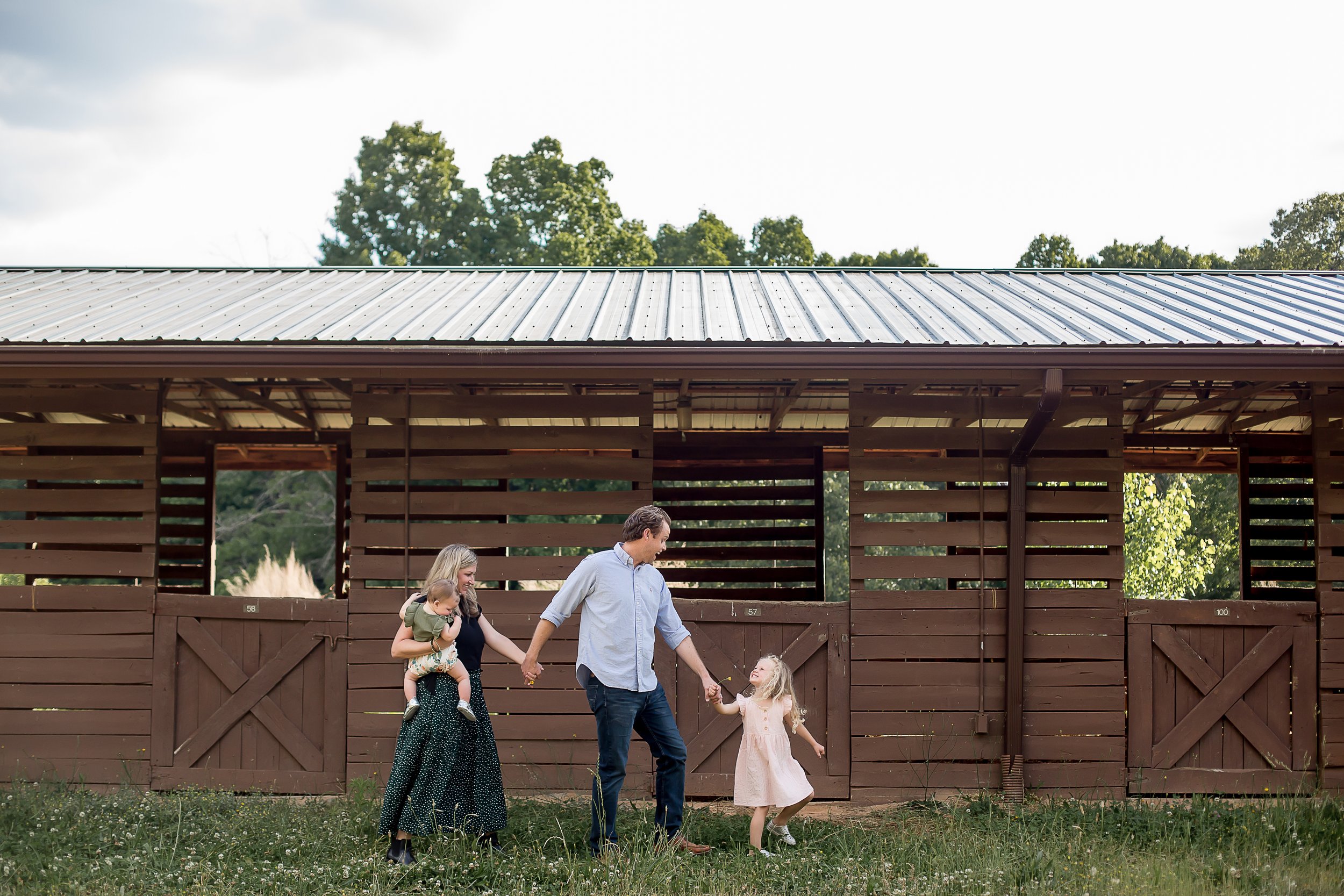 charlotte north carolina wedding and family photographer session at latta place daughters girls girl dad