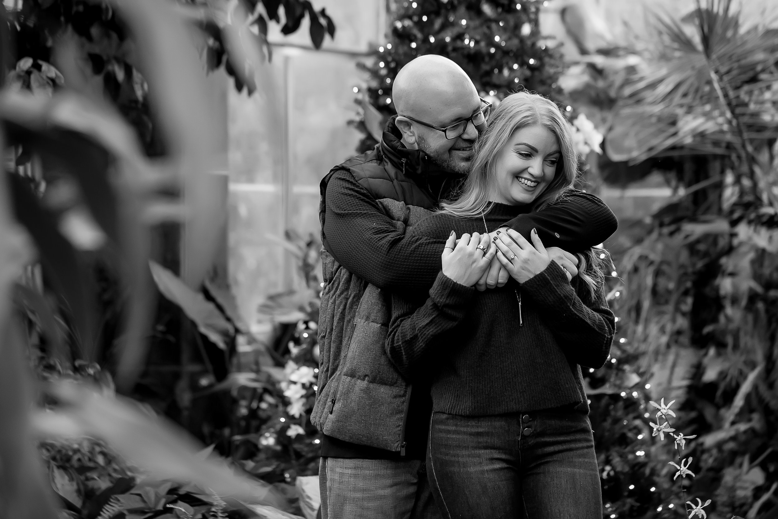 charlotte wedding photographer engagement session daniel stowe botanical garden winter photos