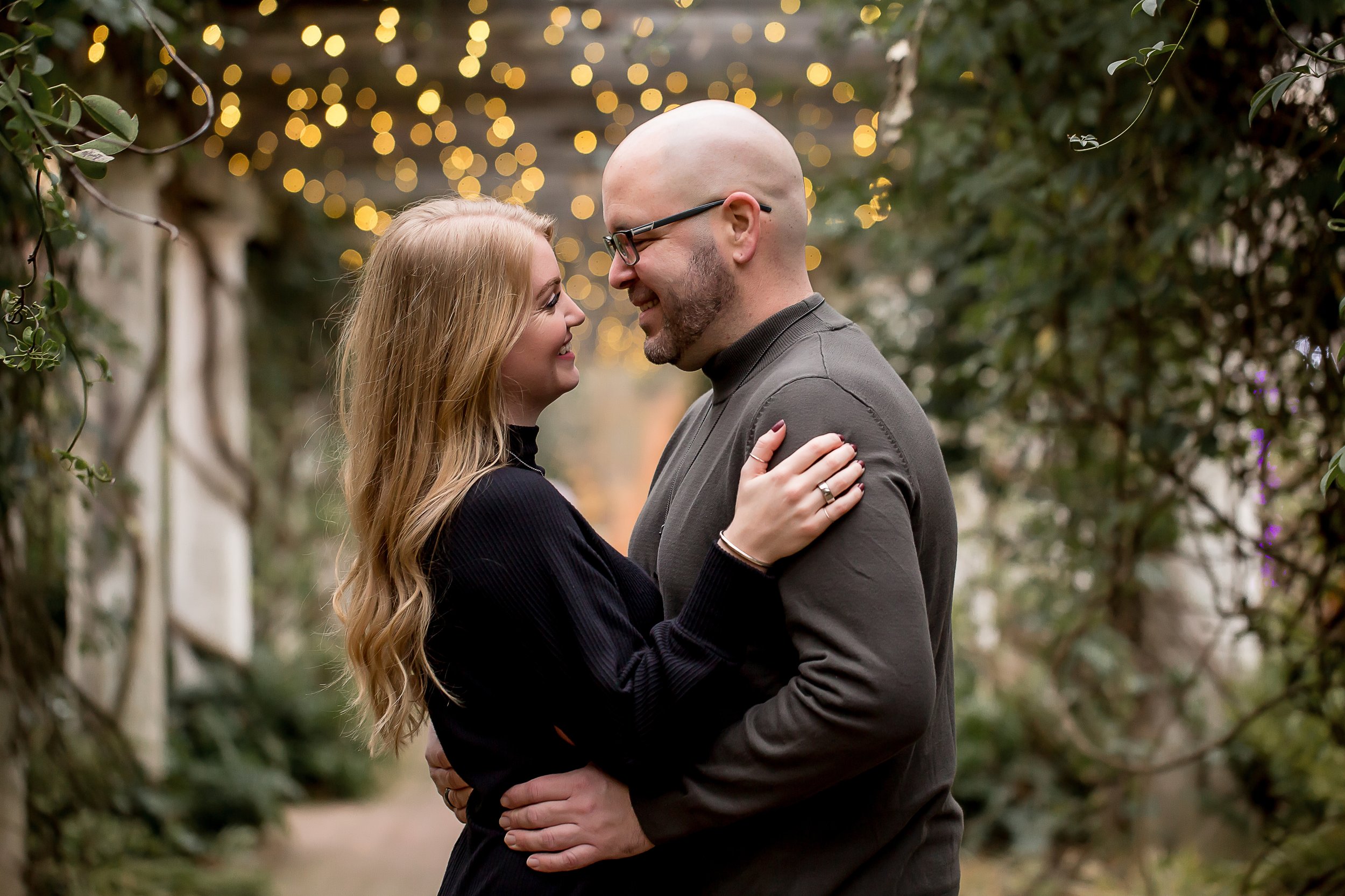 charlotte wedding photographer engagement session daniel stowe botanical garden winter photos