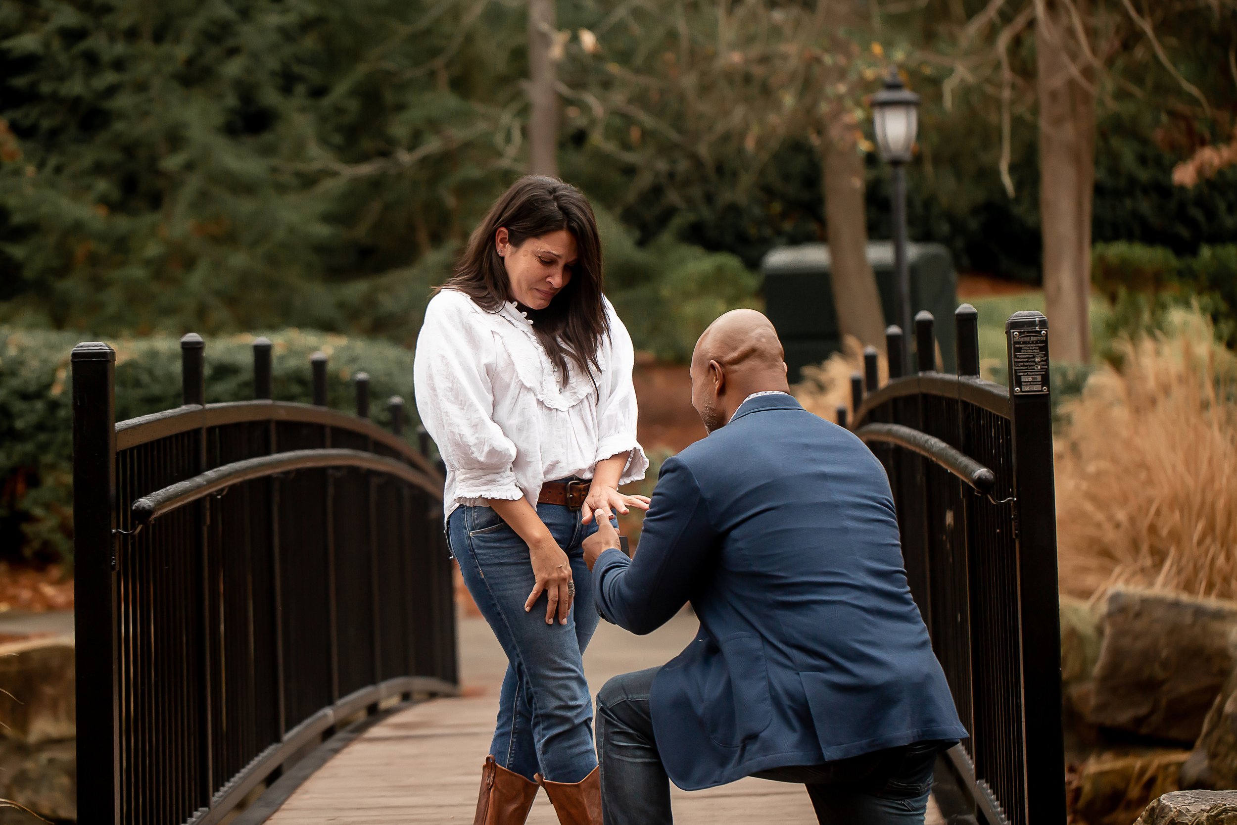 charlotte north carolina wedding and portrait photographer fall Surprise proposal engagement session at cullman park