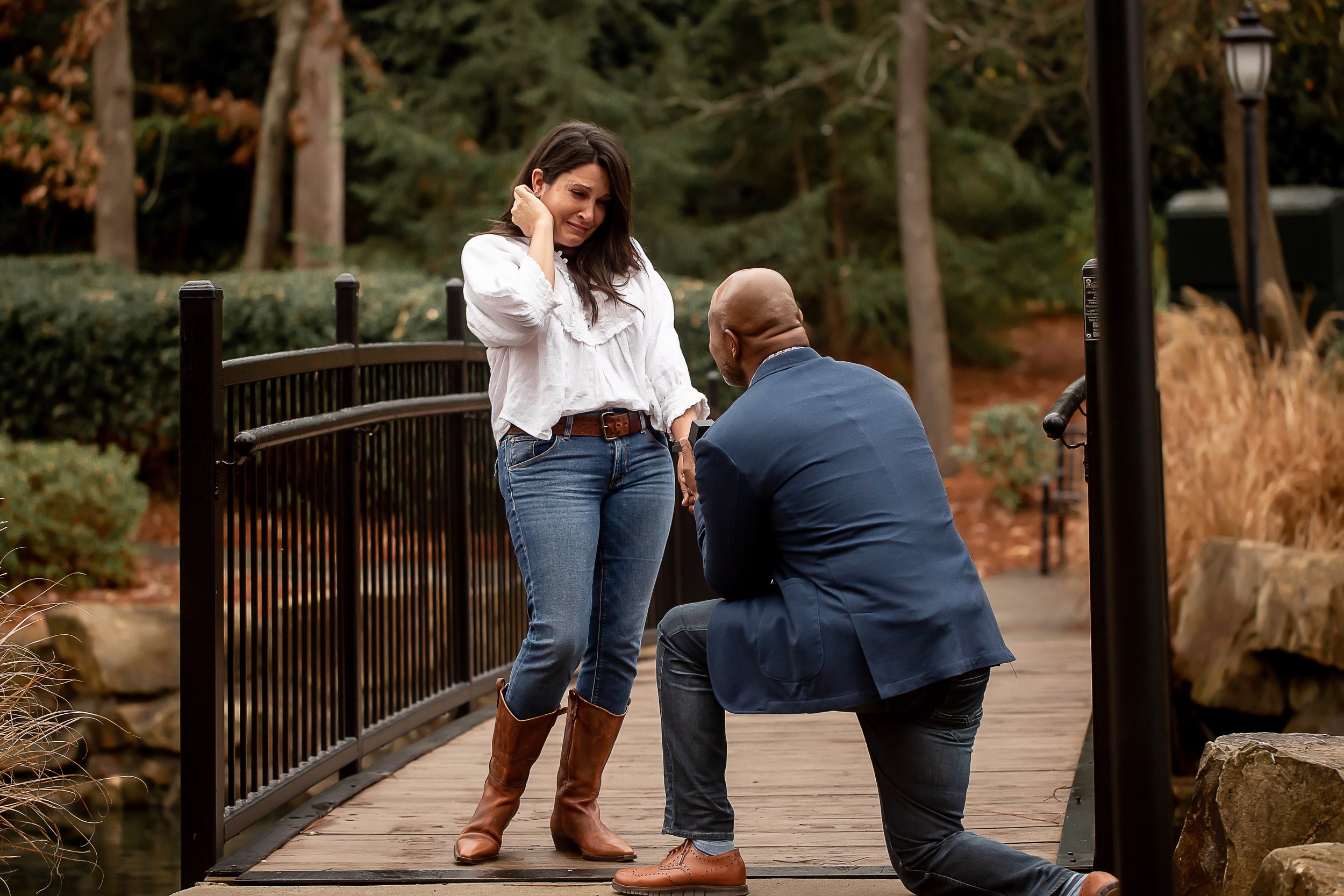 charlotte north carolina wedding and portrait photographer fall Surprise proposal engagement session at cullman park