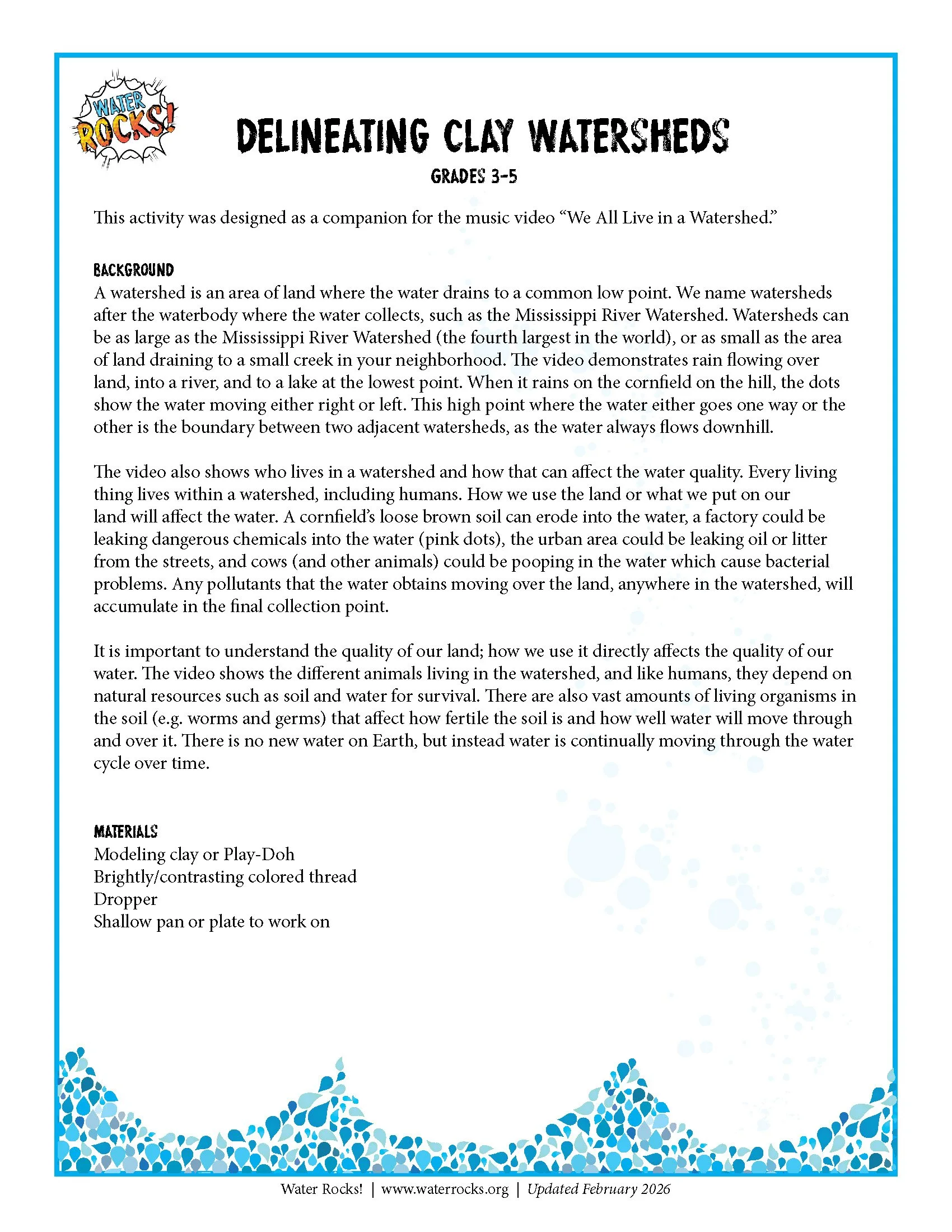 Delineating Clay Watersheds