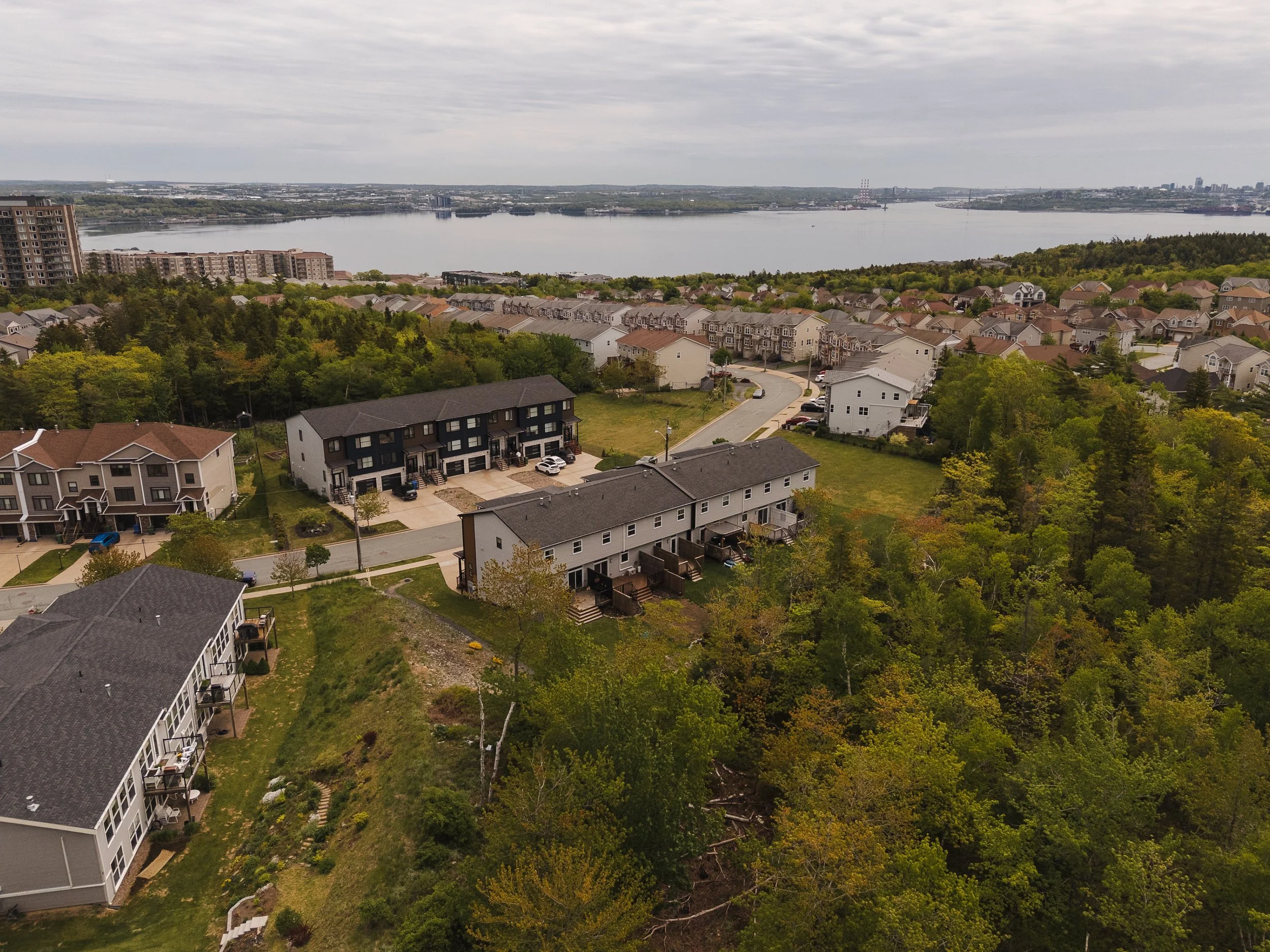  104 Bosun Run, Bedford - Aerial view with water 