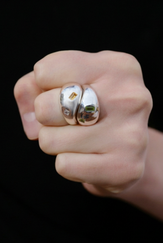 Large Drop Citrine Ring