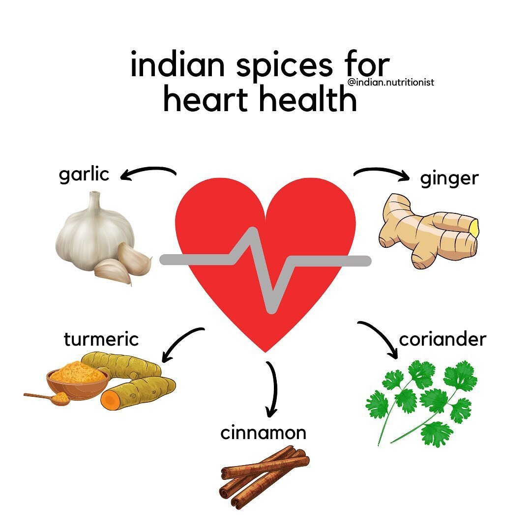 It is still February and &hearts;️National Heart Health Month! As I have mentioned before, being South Asian, we have a greater risk for heart disease! So, I am going to try to spread some awareness. ⁠⁠
⁠⁠
Spices we use often in our daily desi food h