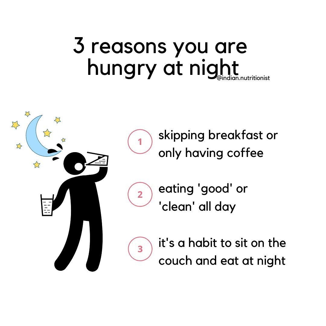 ⏰I have heard countless times, 'I eat good all day and then am starving at night' or 'I just can't help myself at night and I eat everything I see'. Do you ever feel like that?⁠⁠
⁠⁠
1️⃣ Skipping breakfast or having coffee ☕️ is consuming only 5-20 ca