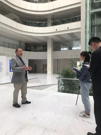 David is interviewed by the Haier TV station