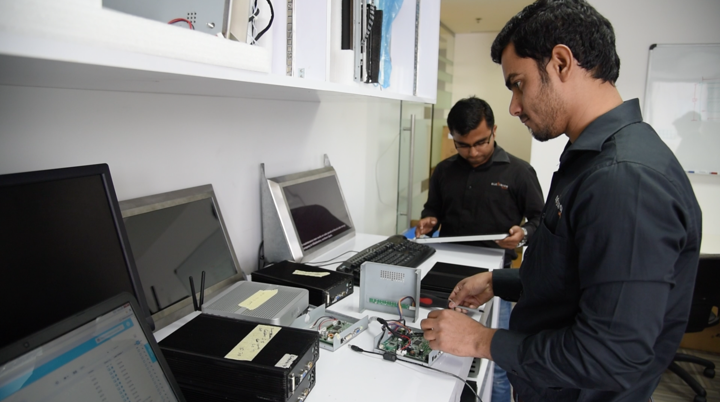 Each technical component is configured at the Elevision office in Dubai Media City and then updated on Salesforce.