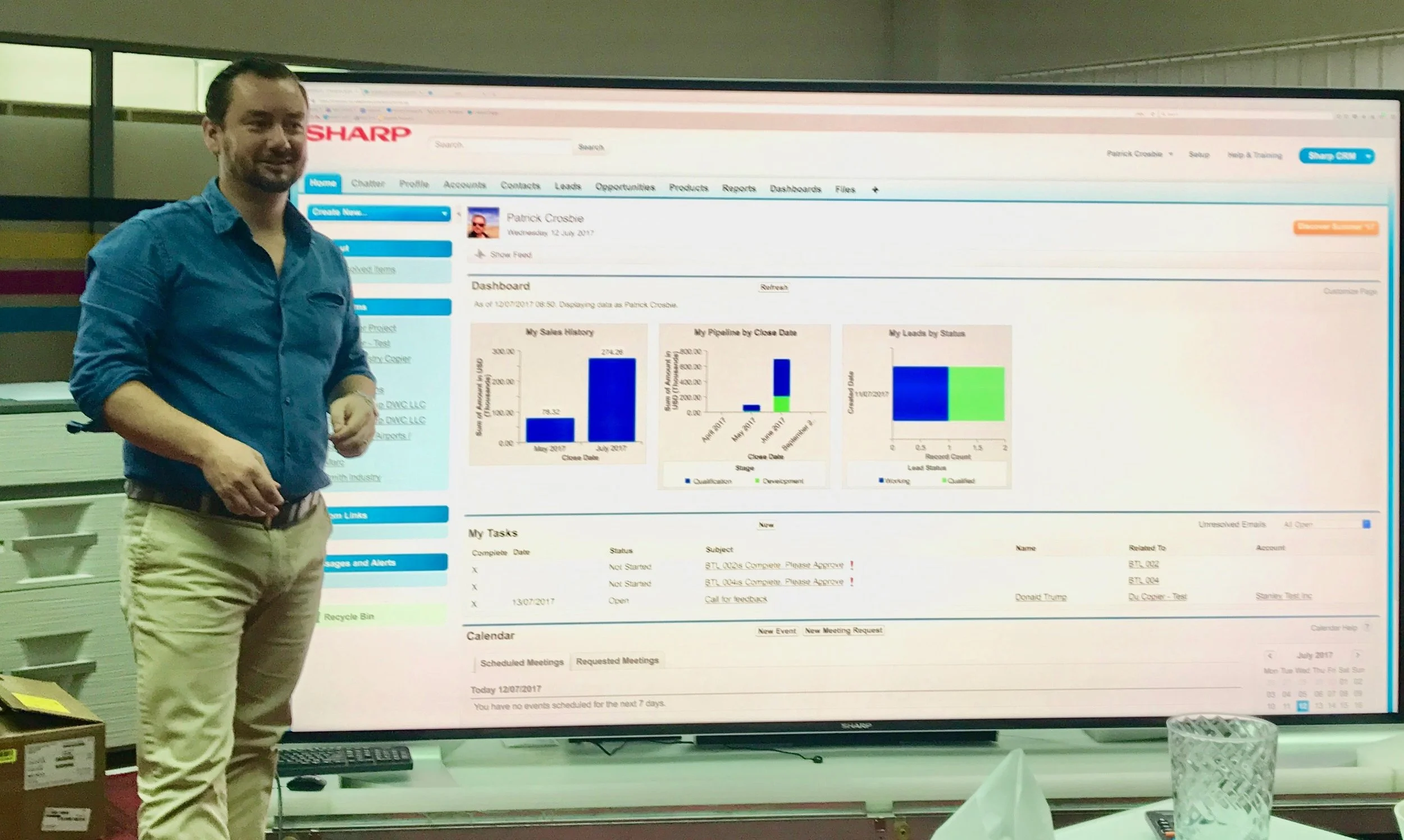 Onsite Salesforce training at Sharp Electronics.