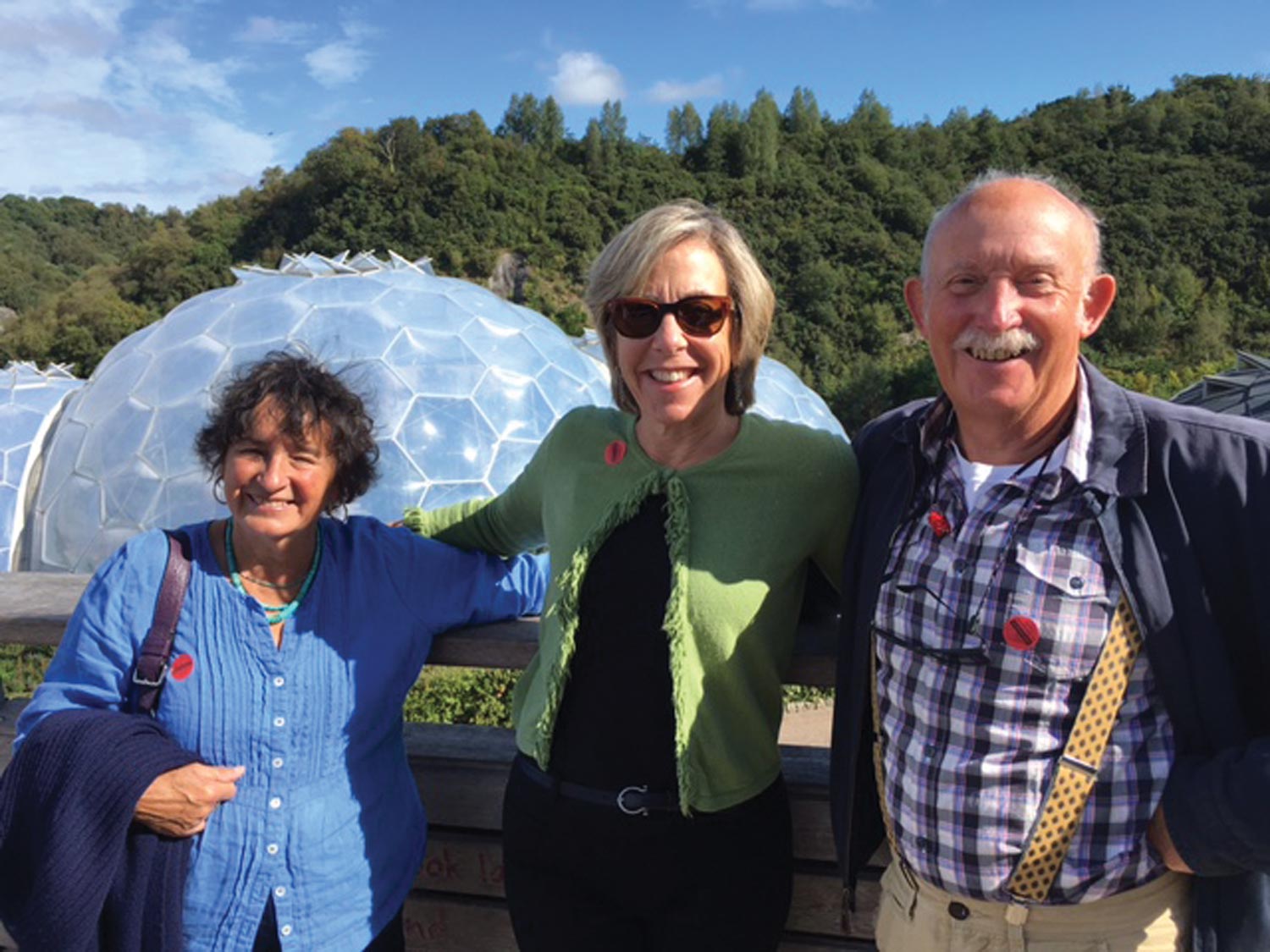   Wife Ann Foster, Artistic Director Kristin Poole, and Tony Foster visiting the Eden Project, a global garden, in Cornwall, 2016.    Photo by Paul Salisbury 