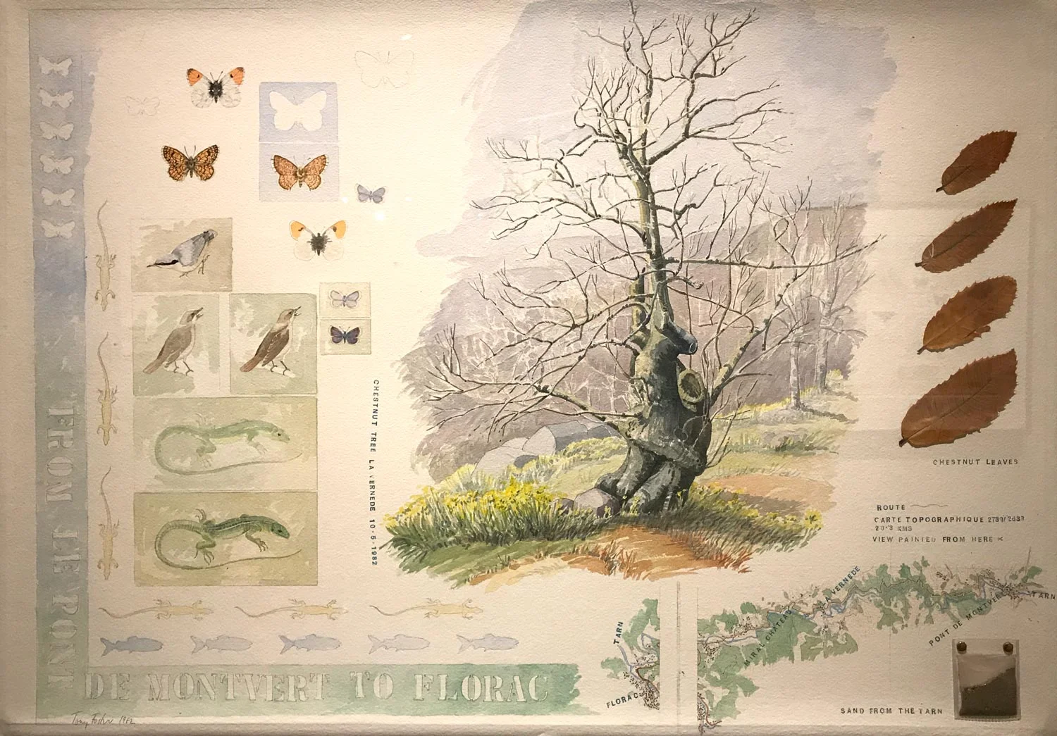 Tony Foster, From Le Pont-de-Montvert to Florac , 1982 | Watercolor and graphite on paper, mixed media | 22 1/4 x 31 1/4 in.