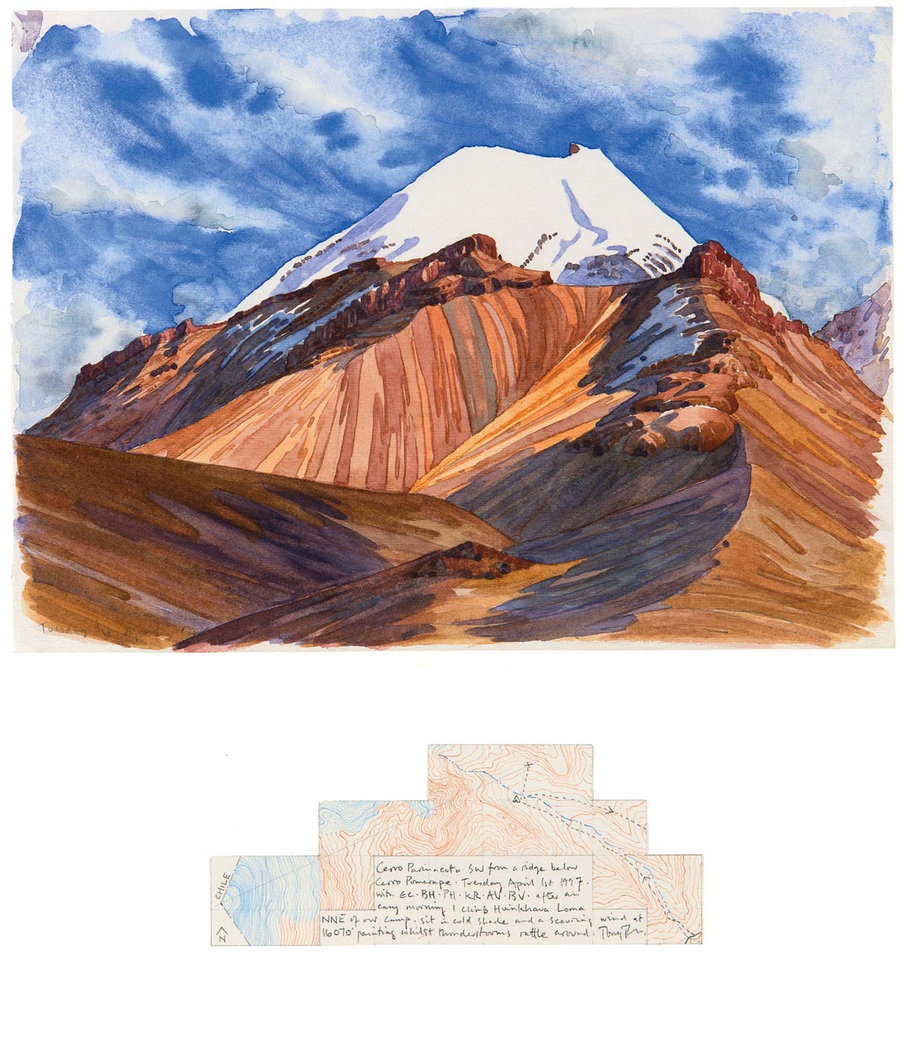 Tony Foster , Cerro Parinacota SW from a Ridge below Cerro Pomerape , 1997