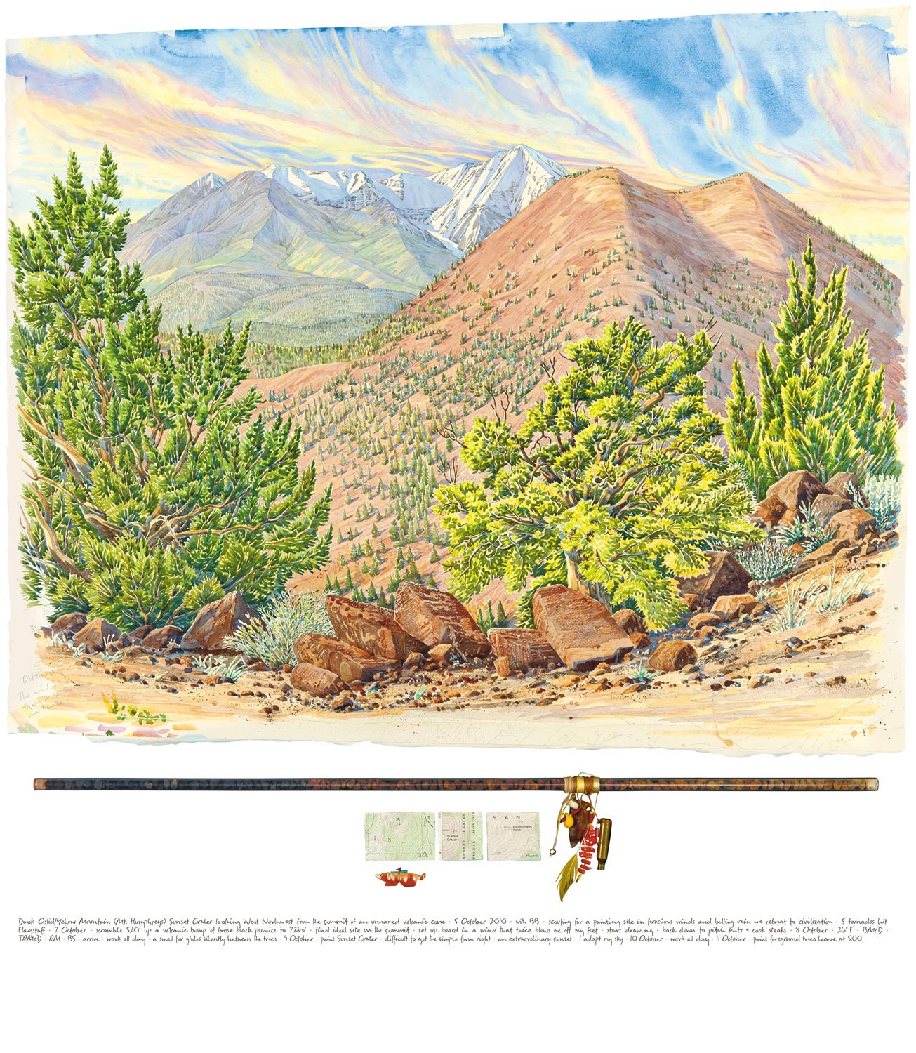   Tony Foster ,  Dook´o´ooslííd / Yellow Mountain (Mt. Humphreys) and Sunset Crater Looking West Northwest from the Summit of an Unnamed Volcanic Cone , 2010 