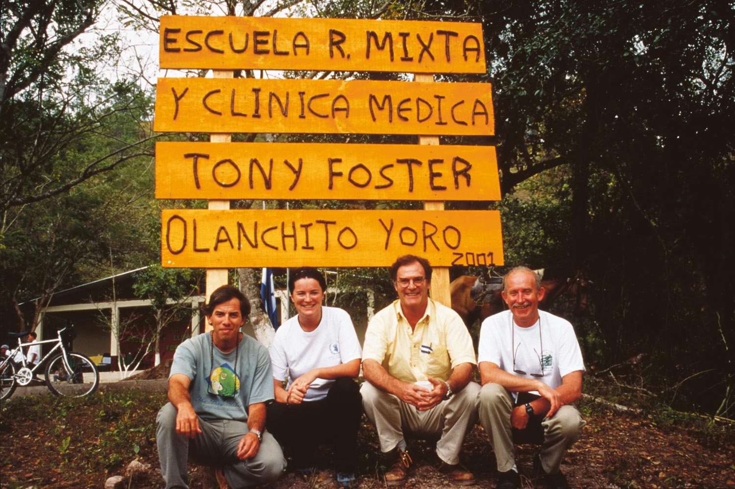 Tony Foster (far right) and companions, Honduras, 2001.