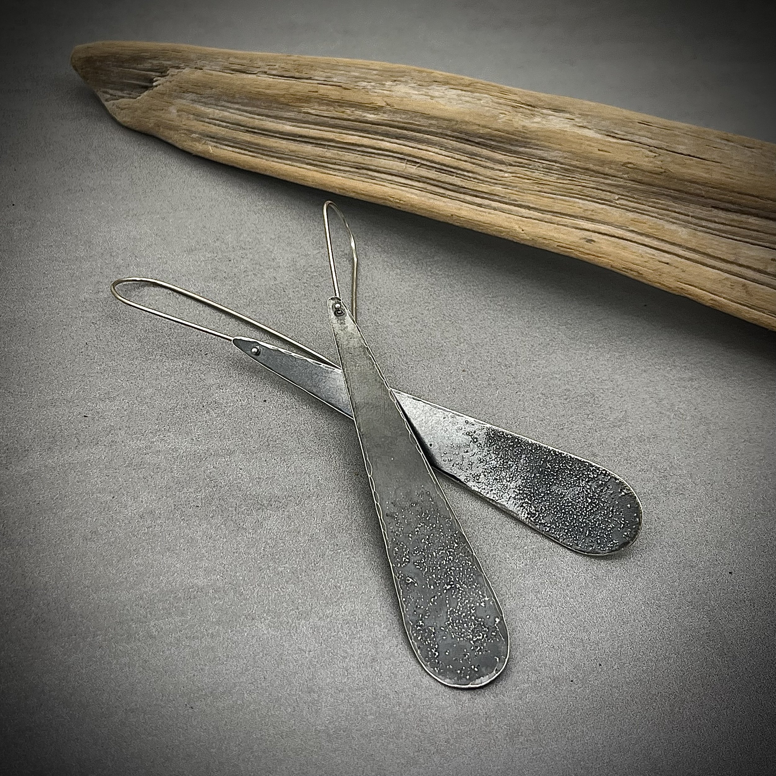 Silver dusted earrings