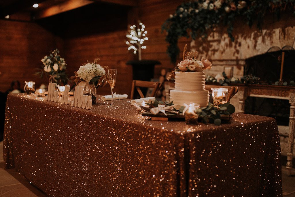 Couple's table at reception