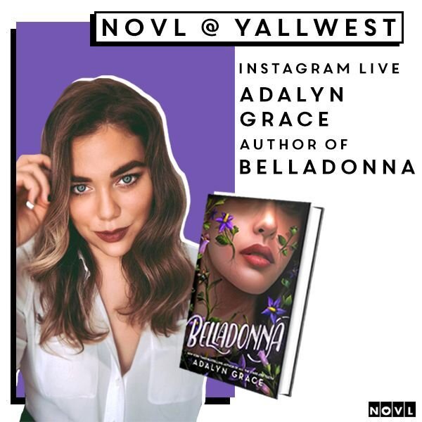 Happening TONIGHT! Join us over on @yallwest Instagram for a special live chat with @authoradalyngrace! 9PM EST, 6PM PST⁣
⁣
⁣
⁣
⁣
#yallwest #thenovl #booksta #bookstagram #BelladonnaBook #novl #bookstagram #bookgram #booksta #booknerd #bookworm #book