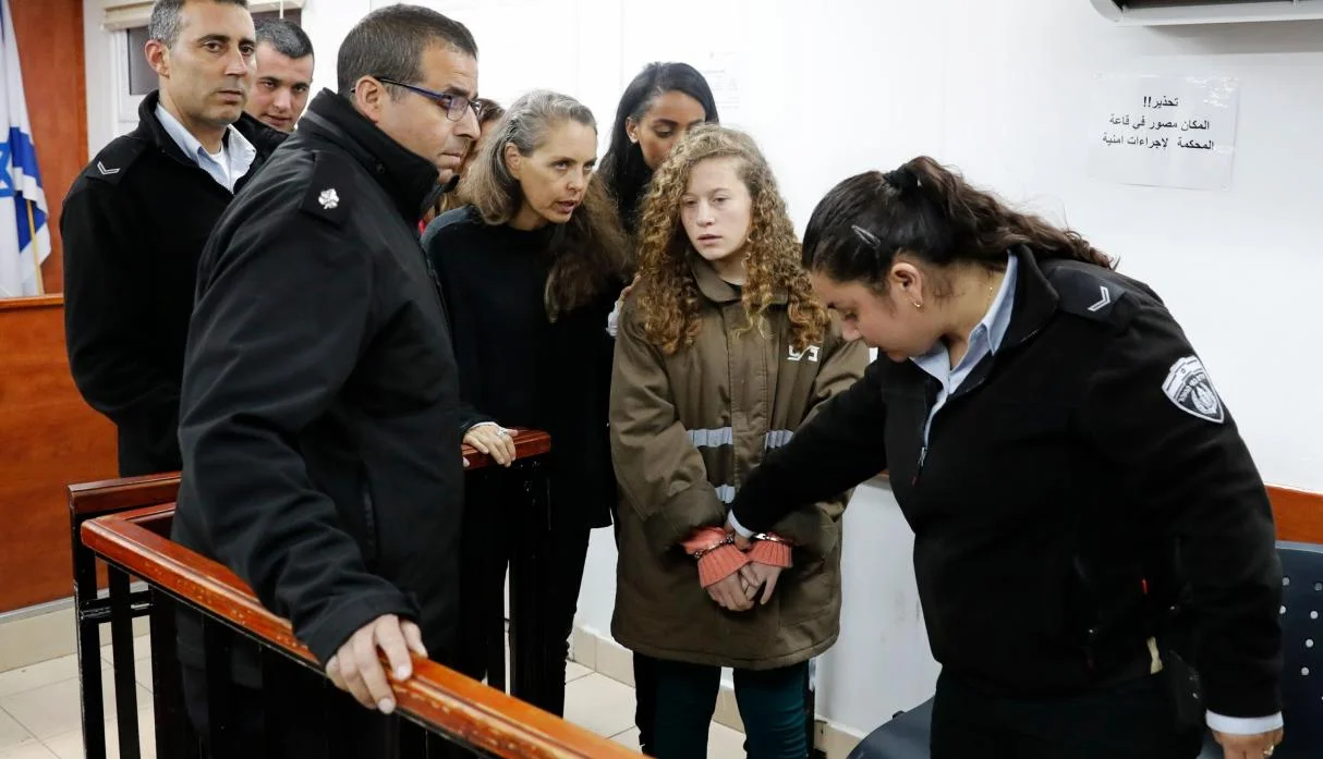 Ahed Tamimi appears in military court in January 2018.