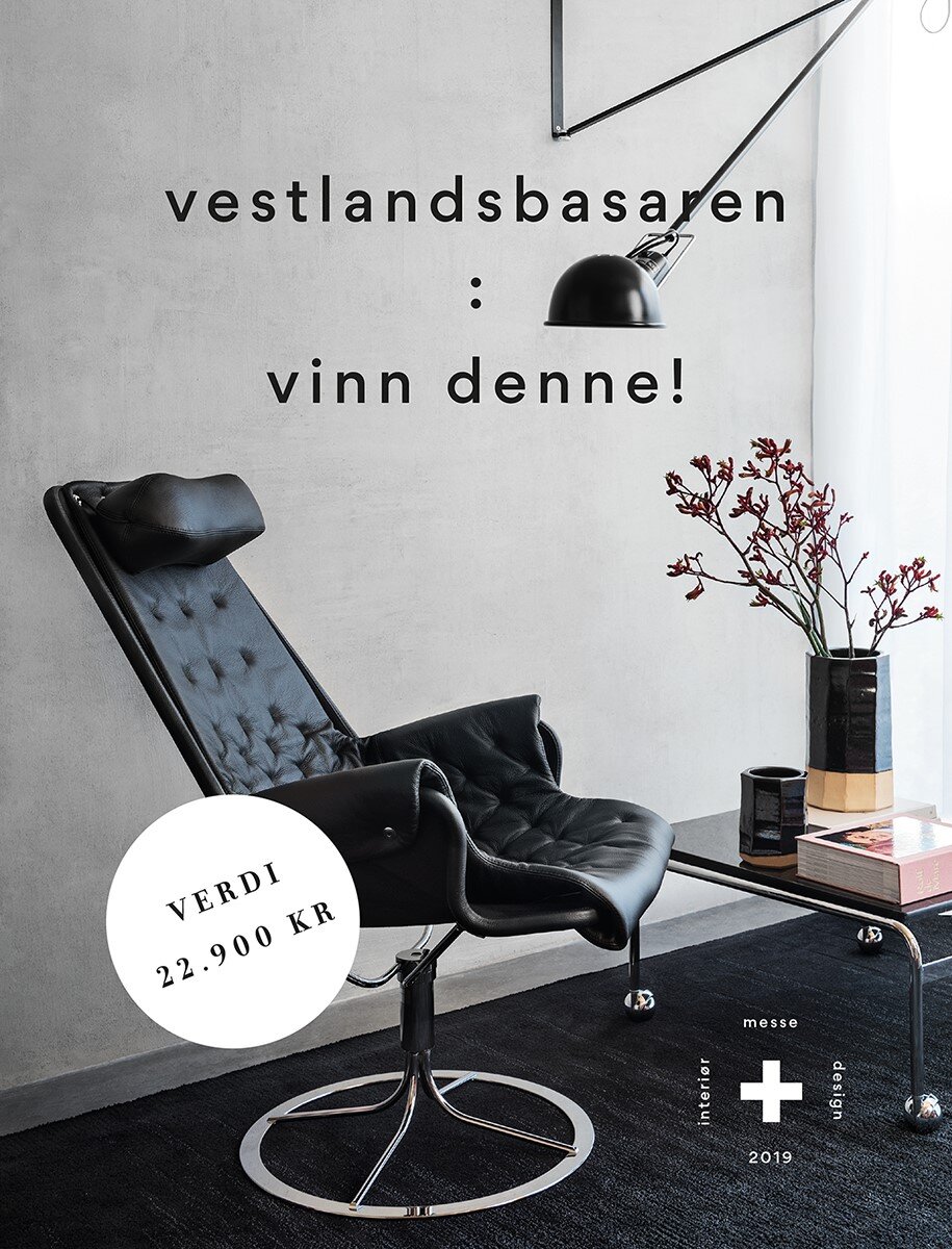 Design i særklasse! Denne klassikeren av en Jetson-stol kan bli din, og er bare en av mange flotte gevinster som skal loddes ut under søndagens basar. Takk til utstiller Duxiana Bergen som har donert den.