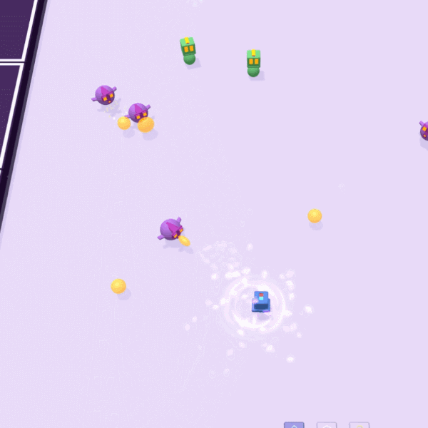 A bullet hell game where your gun only stuns enemies. Buy time and dispatch enemies up close and personal.