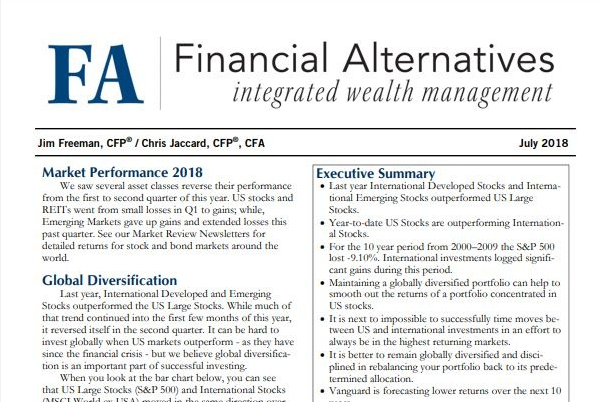 Investing Newsletter – Jul 2018