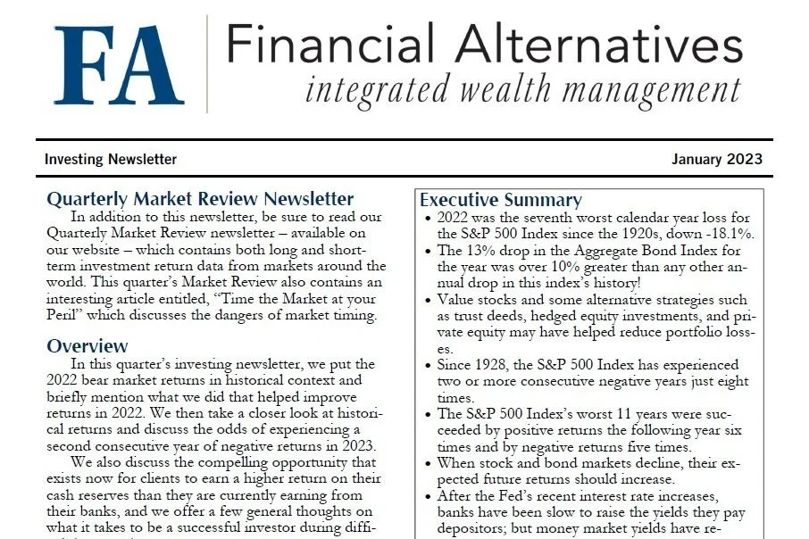 Investing Newsletter - Jan 2023