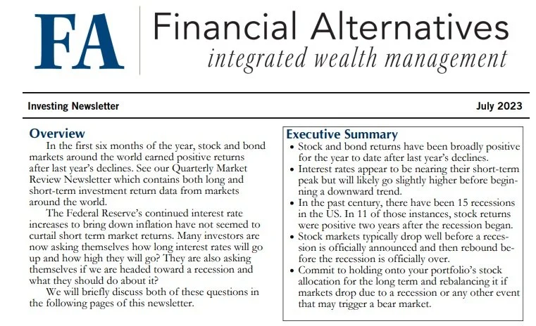 Investing Newsletter - July 2023