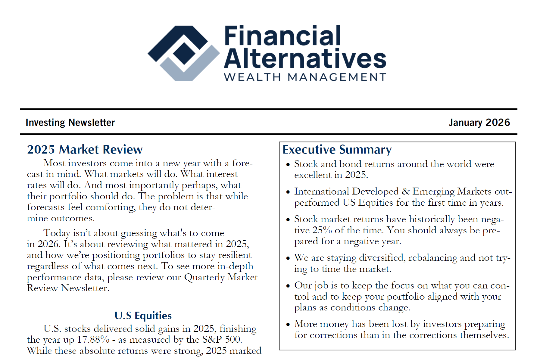 Investing Newsletter - January 2026