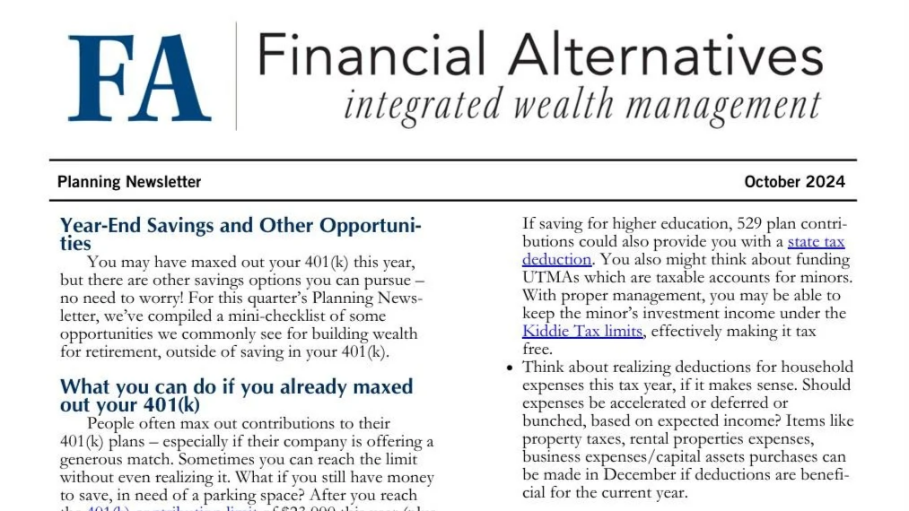 Planning Newsletter - October 2024