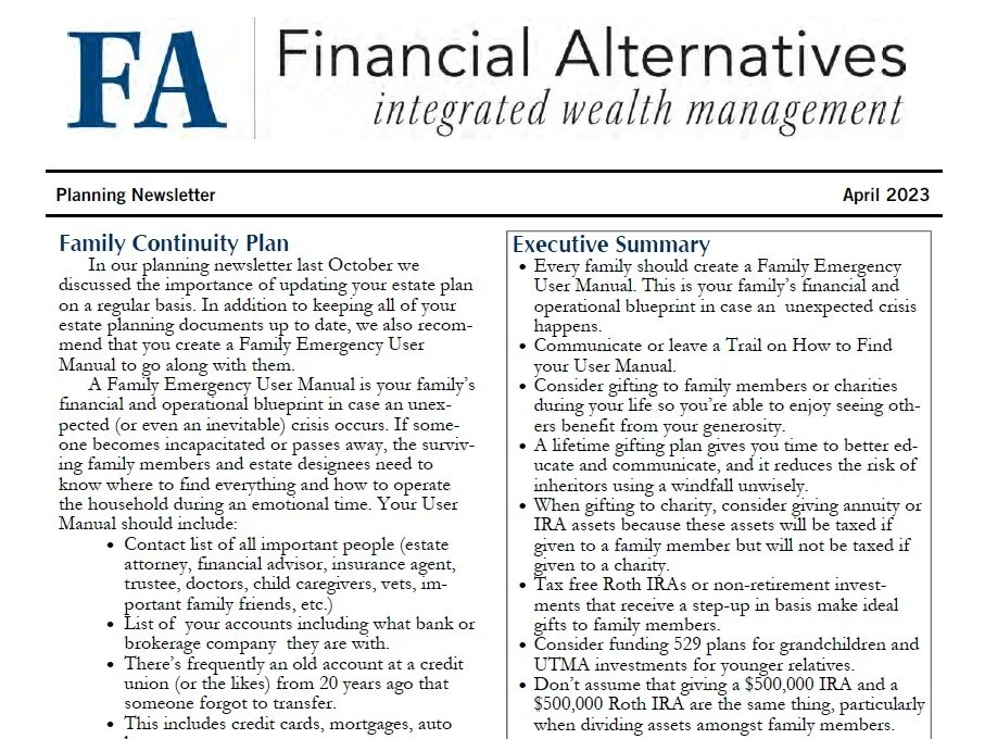 Planning Newsletter - April 2023