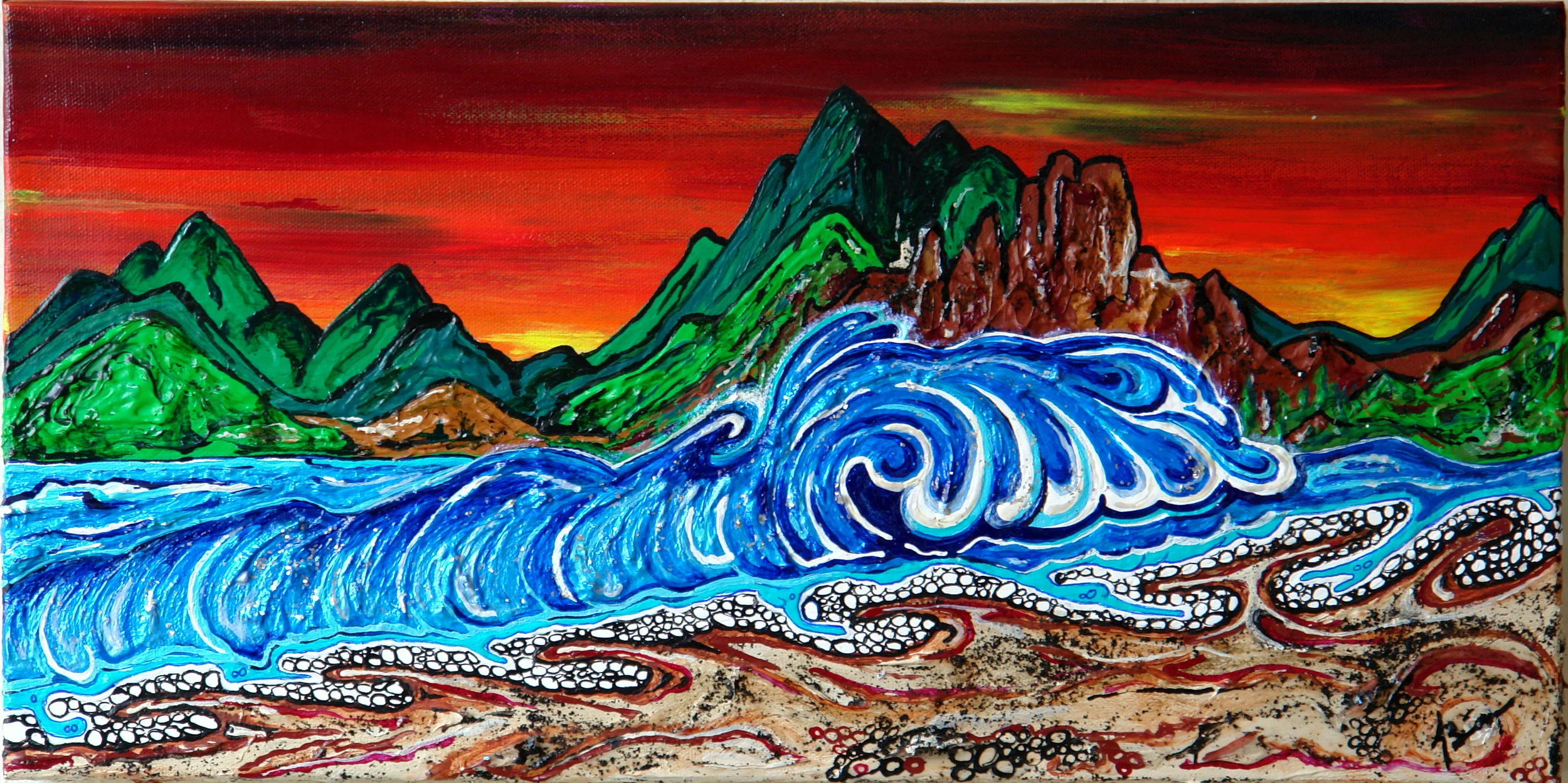 Mountain Wave  Acrylic Canvas  1/1/2'' Deep  20'' Wide x 10'' Tall  $650.00