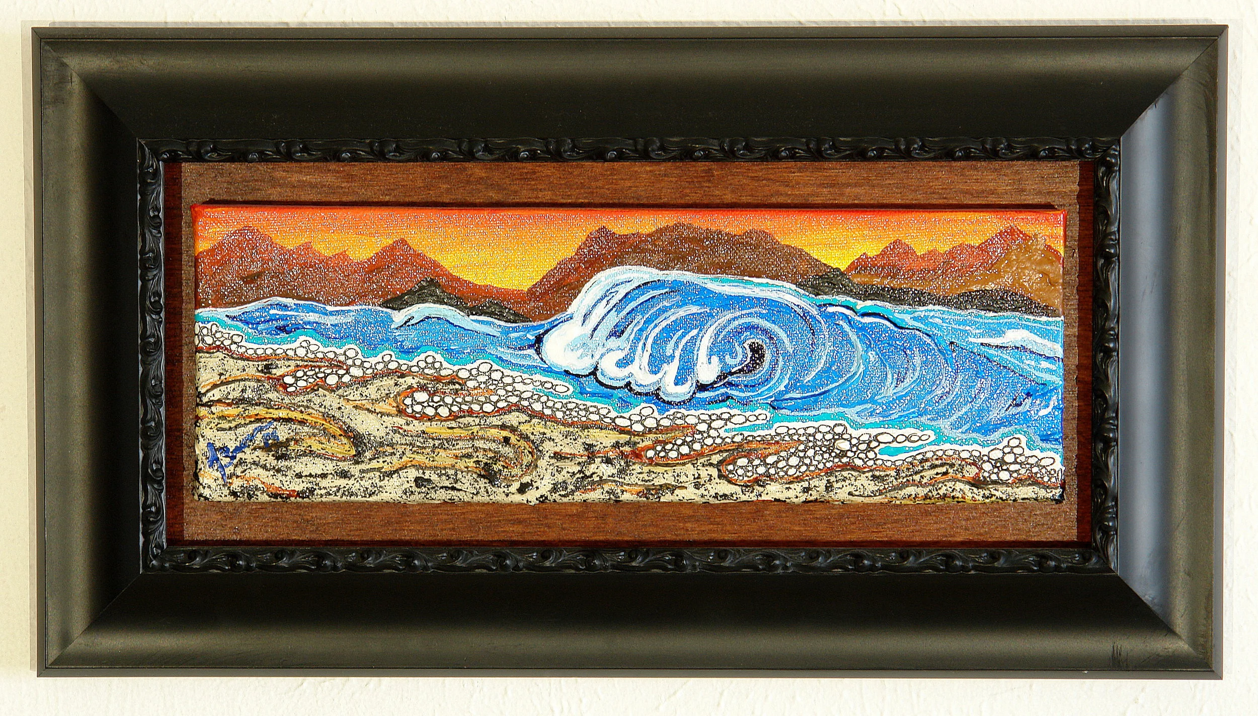 Dune Wave  Acrylic Canvas Framed  16 1/2'' Wide x 9'' Tall  1 1/2’’ Thick  $325.00