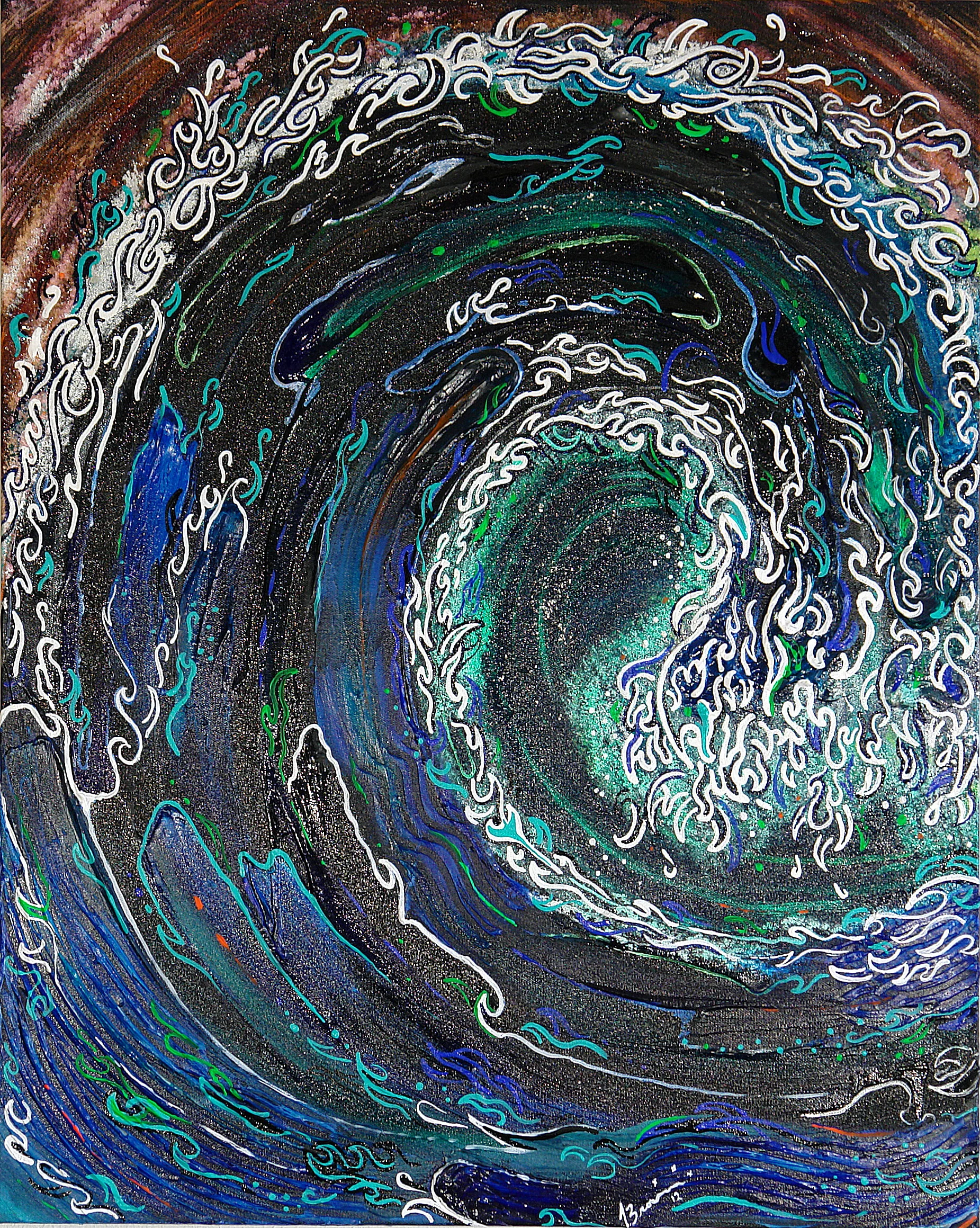 Native Wave  Acrylic canvas  1 1/2'' Deep  30'' Tall x 24'' Wide  $650.00
